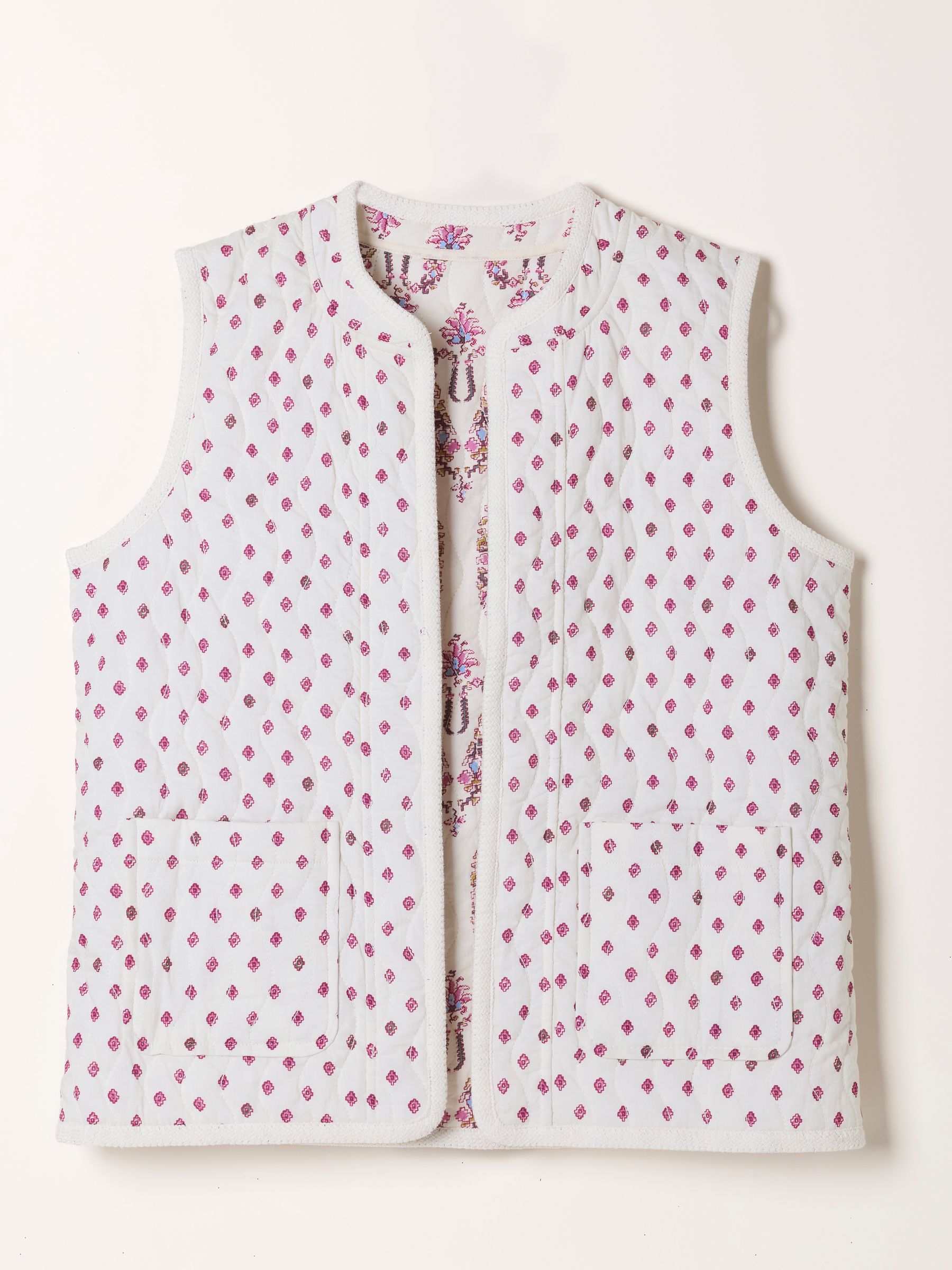 Ivory Regular Petite Floral Ivory Waistcoat - Image 8 of 8