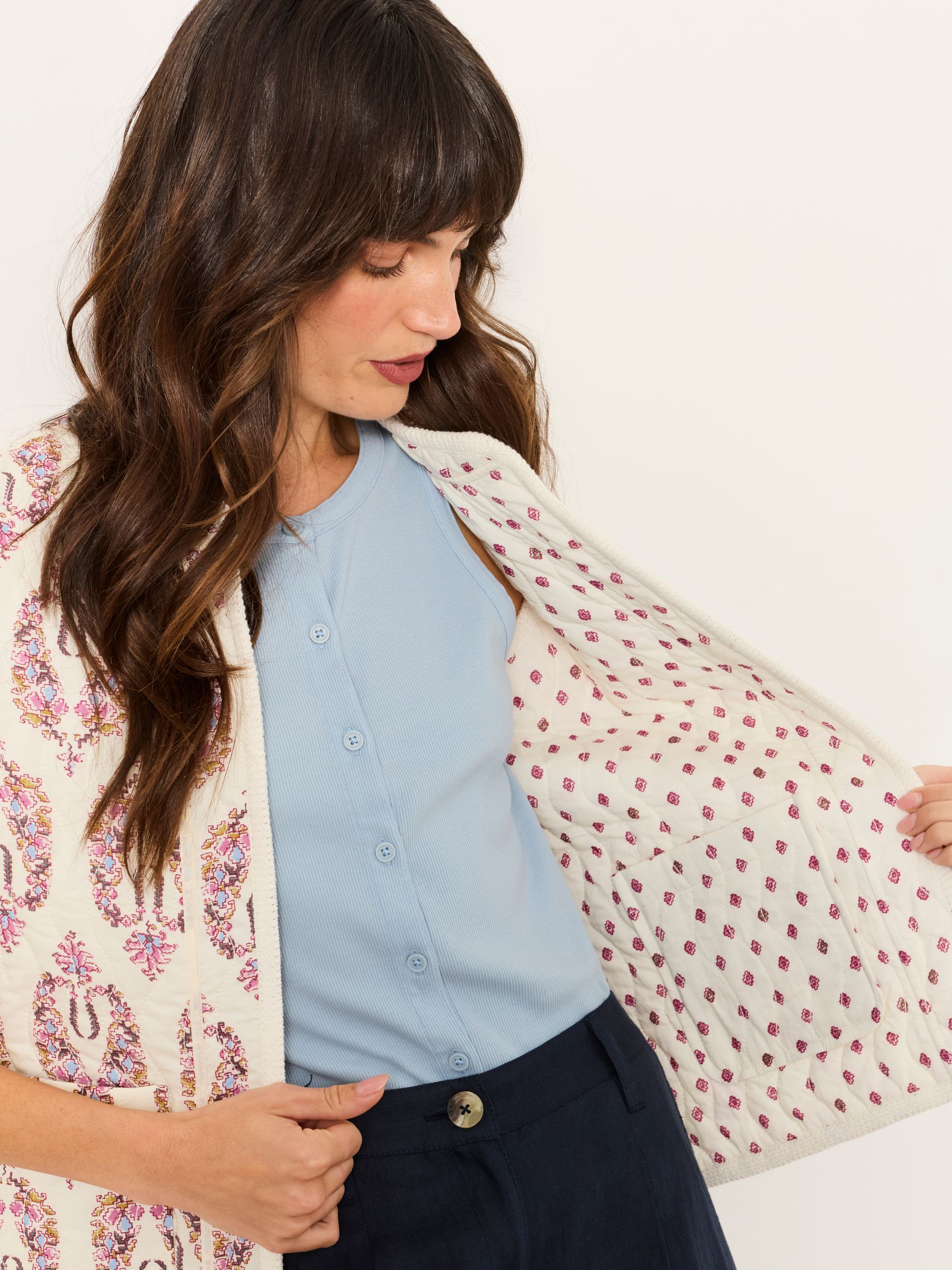 Ivory Petite Petite Floral Ivory Waistcoat - Image 4 of 9