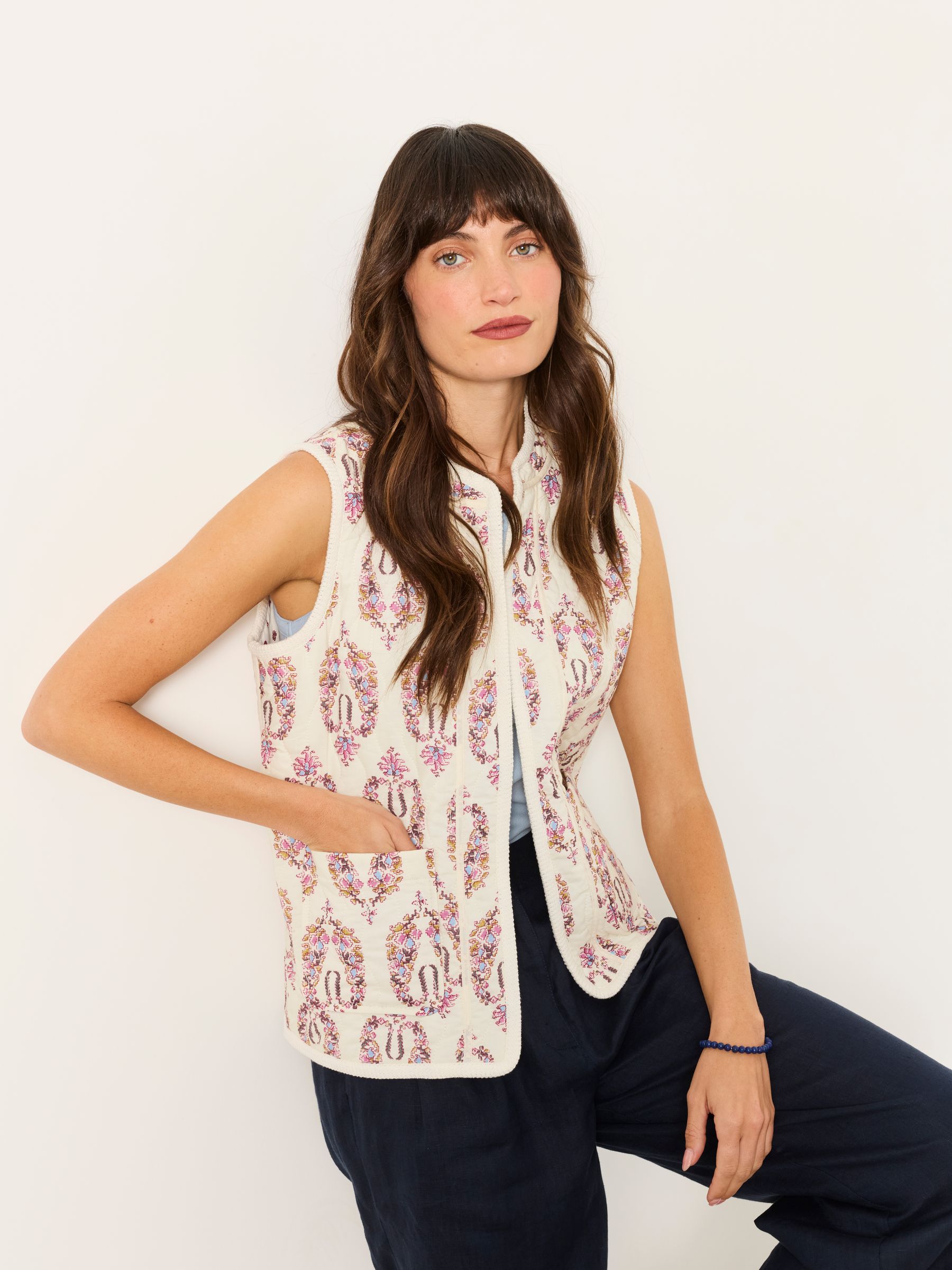 Ivory Petite Petite Floral Ivory Waistcoat - Image 5 of 9
