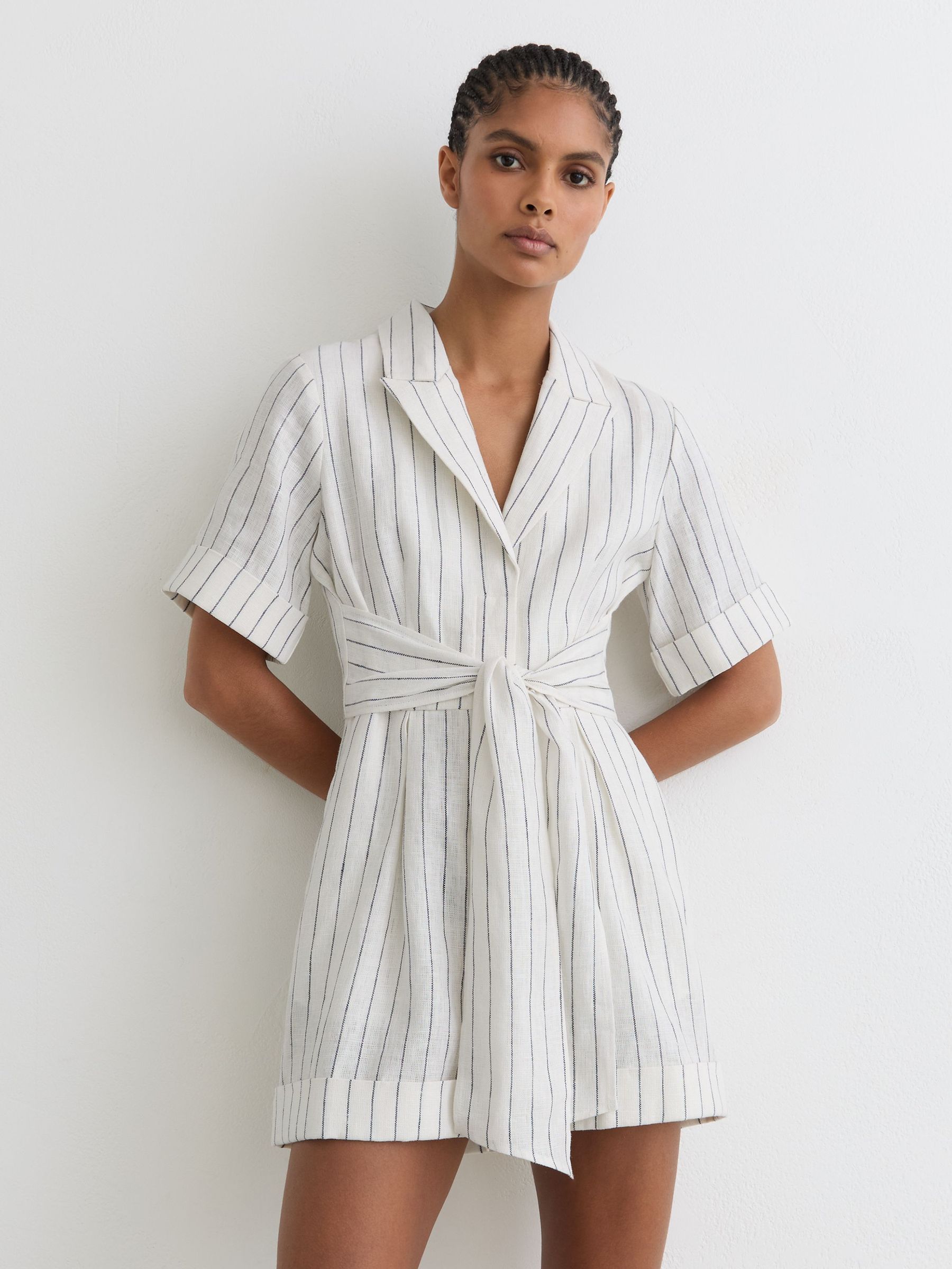 Playsuit in Ivory/Navy - Image 4 of 7