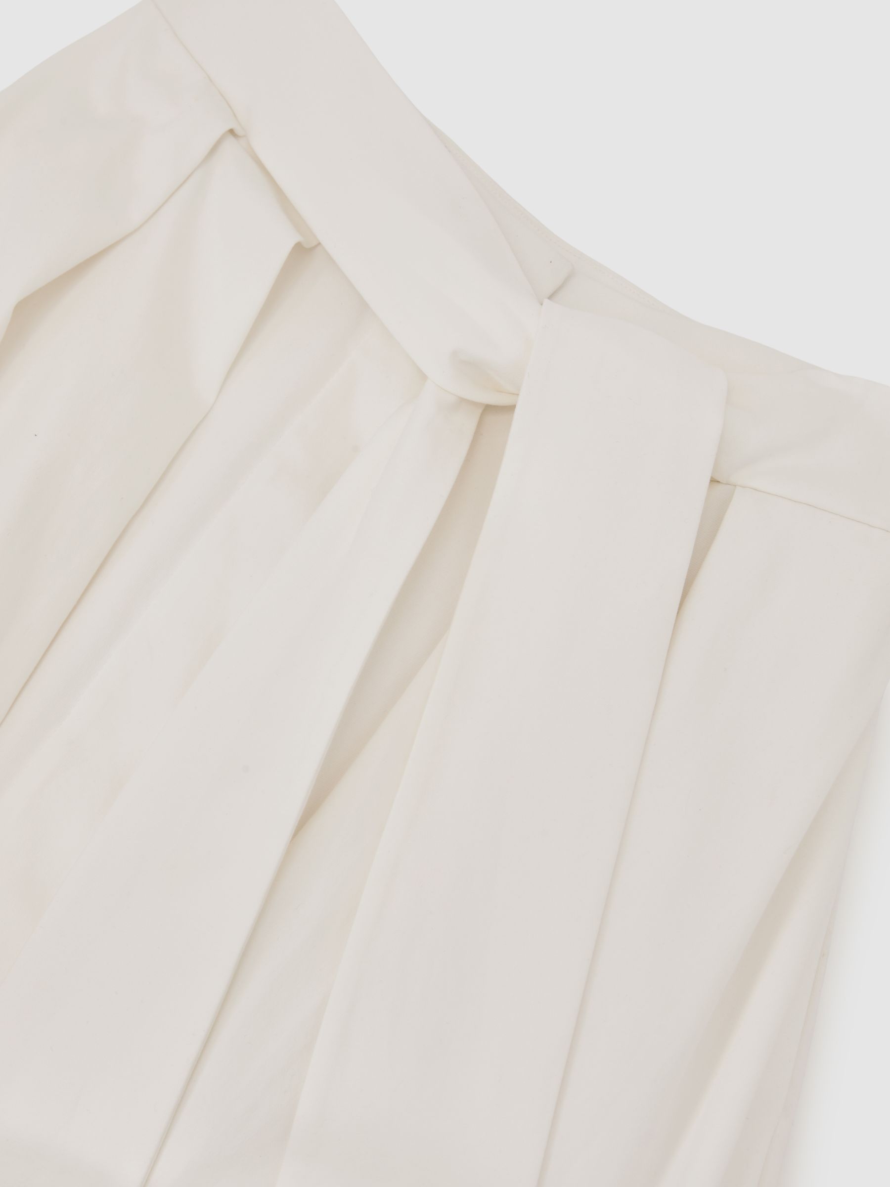 Cotton-Blend Pleated Maxi Skirt in Ivory - image 3