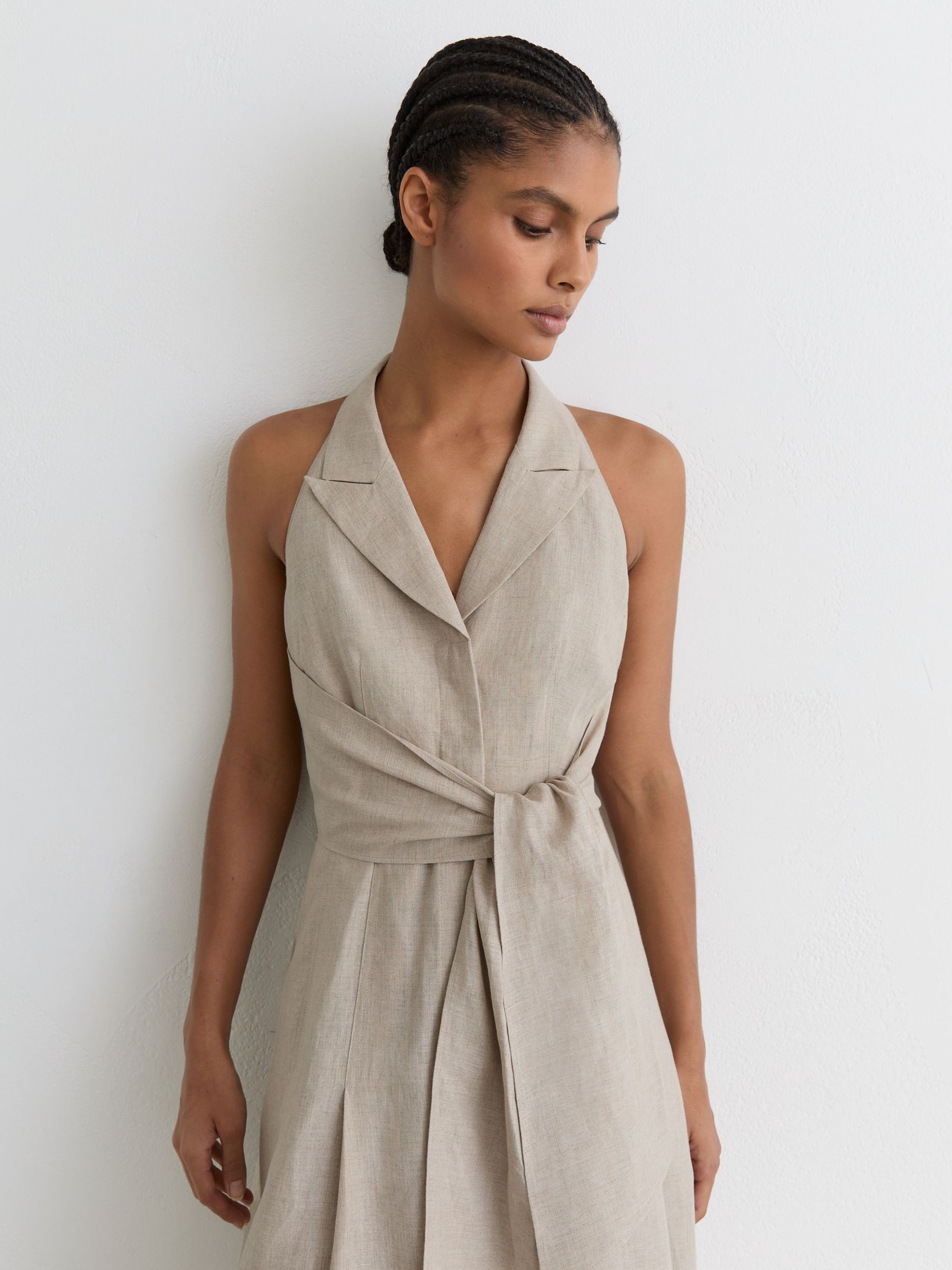french linen dresses australia sale Sartene Tartan French Linen Dress – Montaigne Paris main image 1