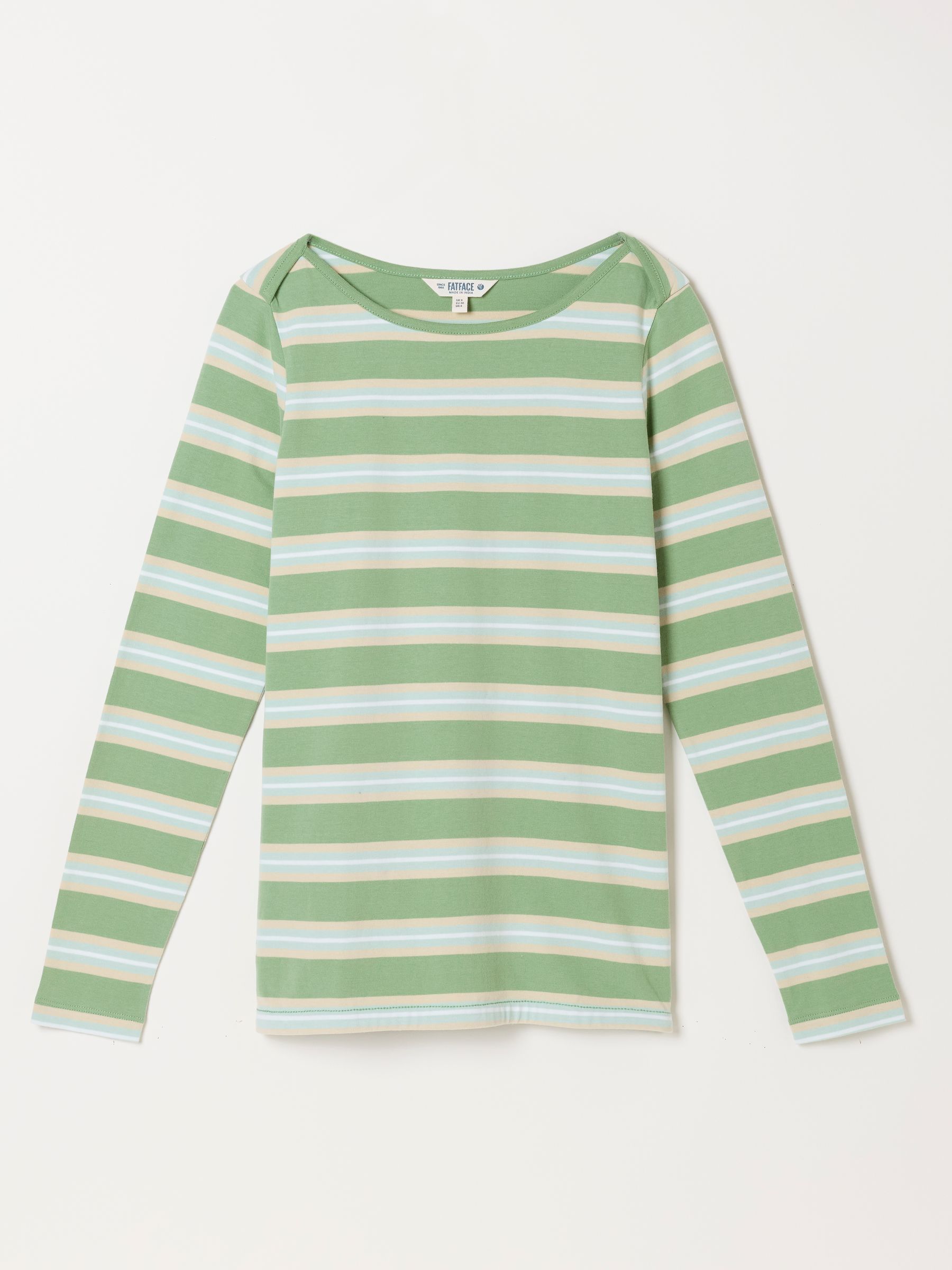 Breton Green Striped 100% Cotton T-Shirt - Image 1 of 1