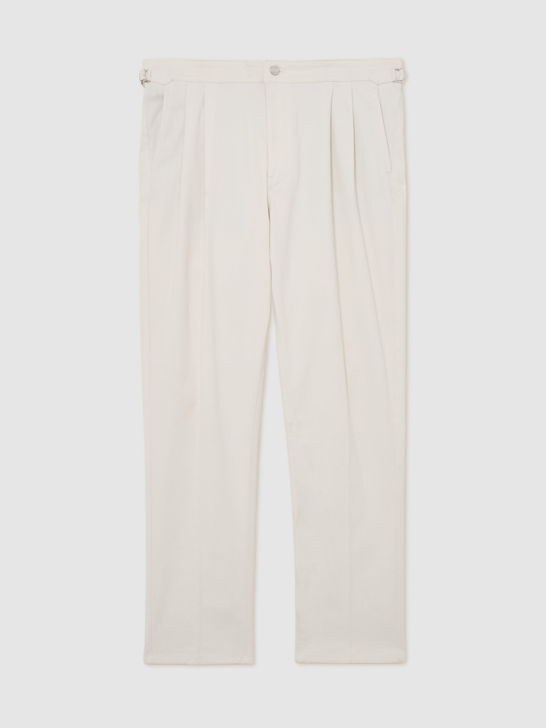 Atelier Brushed Pleated Classic-Fit Trousers in White - Image 2 of 7 Atelier Brushed Pleated Classic-Fit Trousers in White - Image 2 of 7