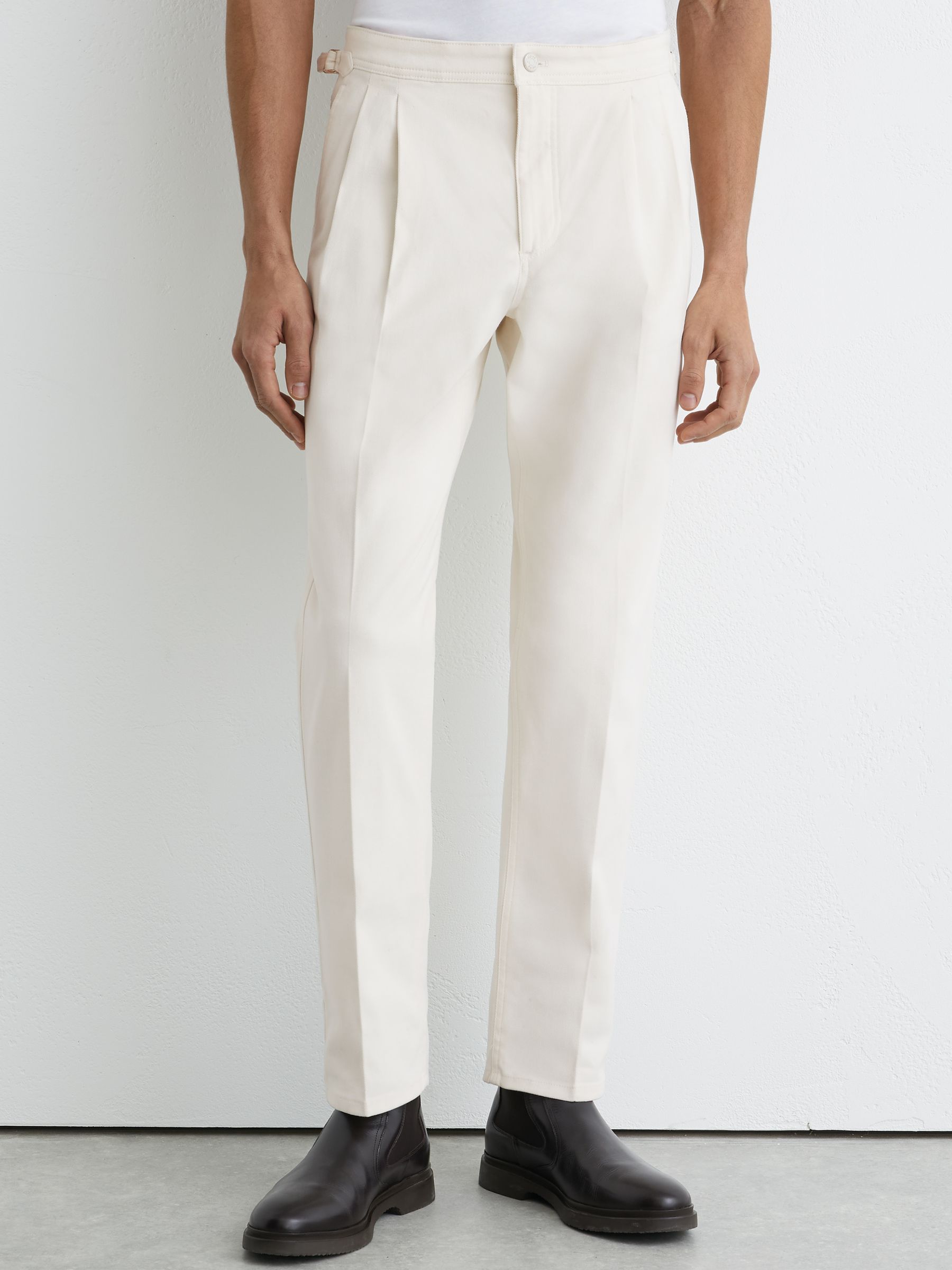 Atelier Brushed Pleated Classic-Fit Trousers in White - Image 4 of 7