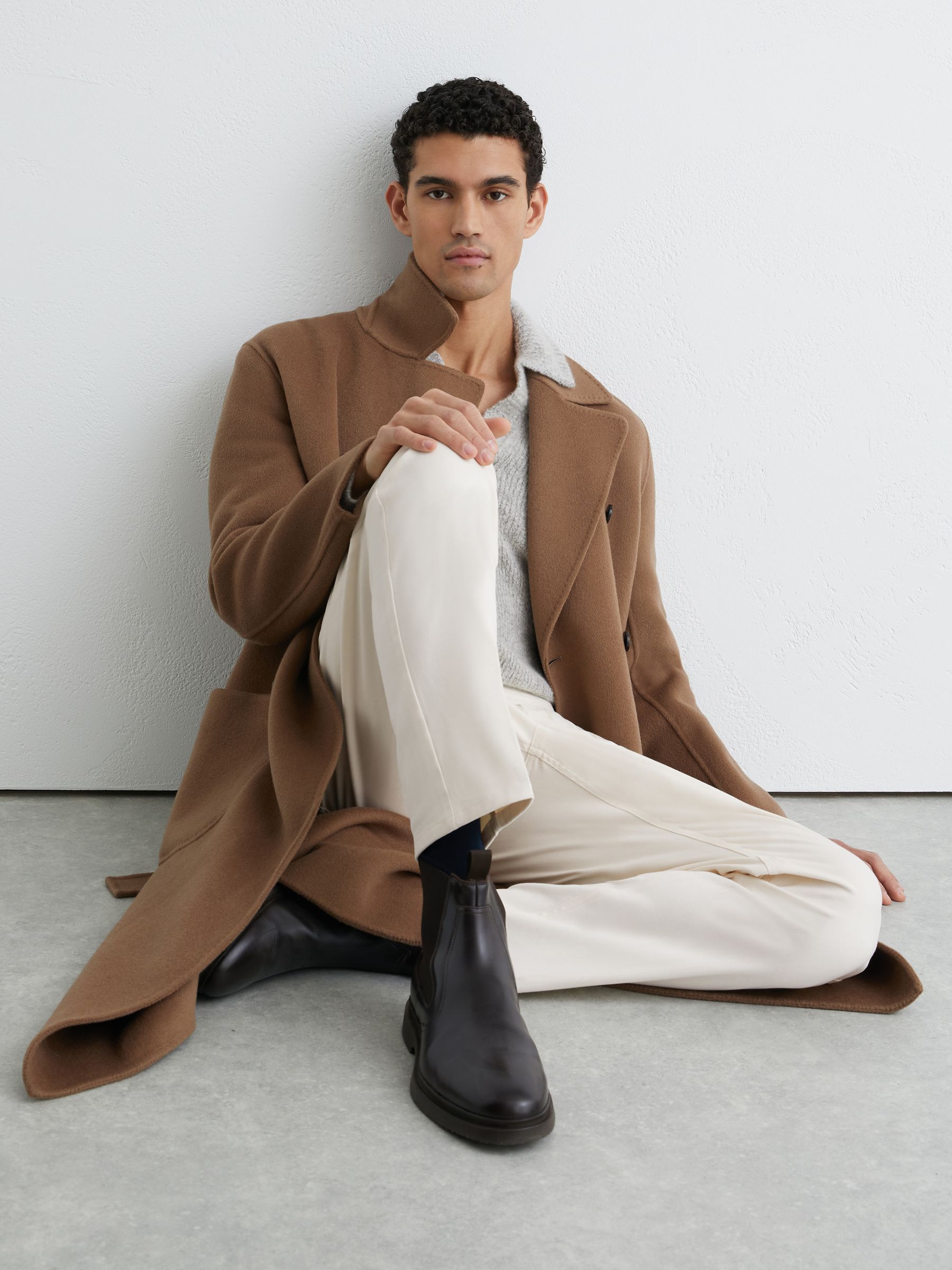 Atelier Brushed Pleated Classic-Fit Trousers in White - Image 5 of 7