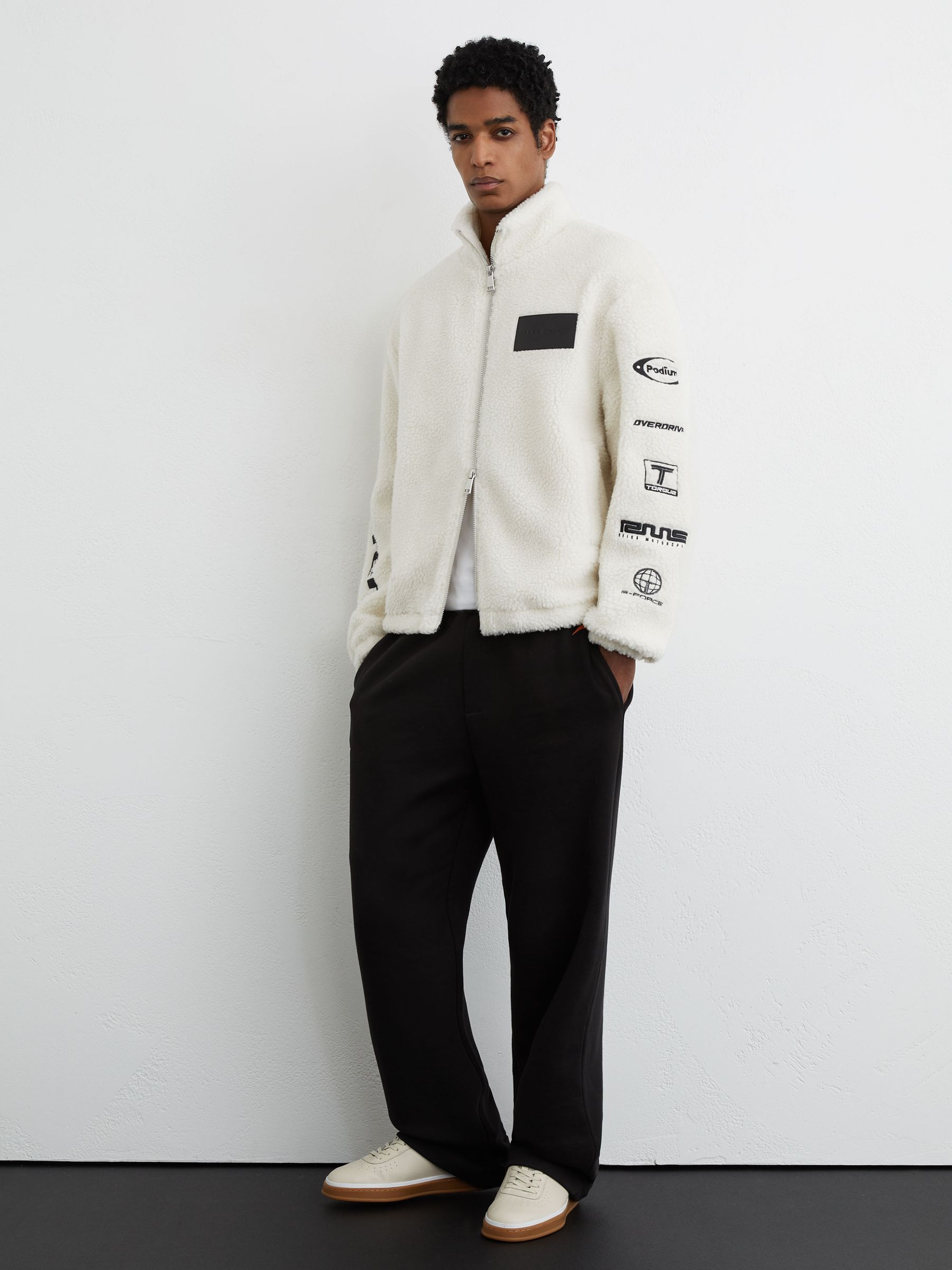 McLaren White Racing Logo Fleece Jacket Unisex-Fit in White - Image 2 of 9 McLaren White Racing Logo Fleece Jacket Unisex-Fit in White - Image 2 of 9