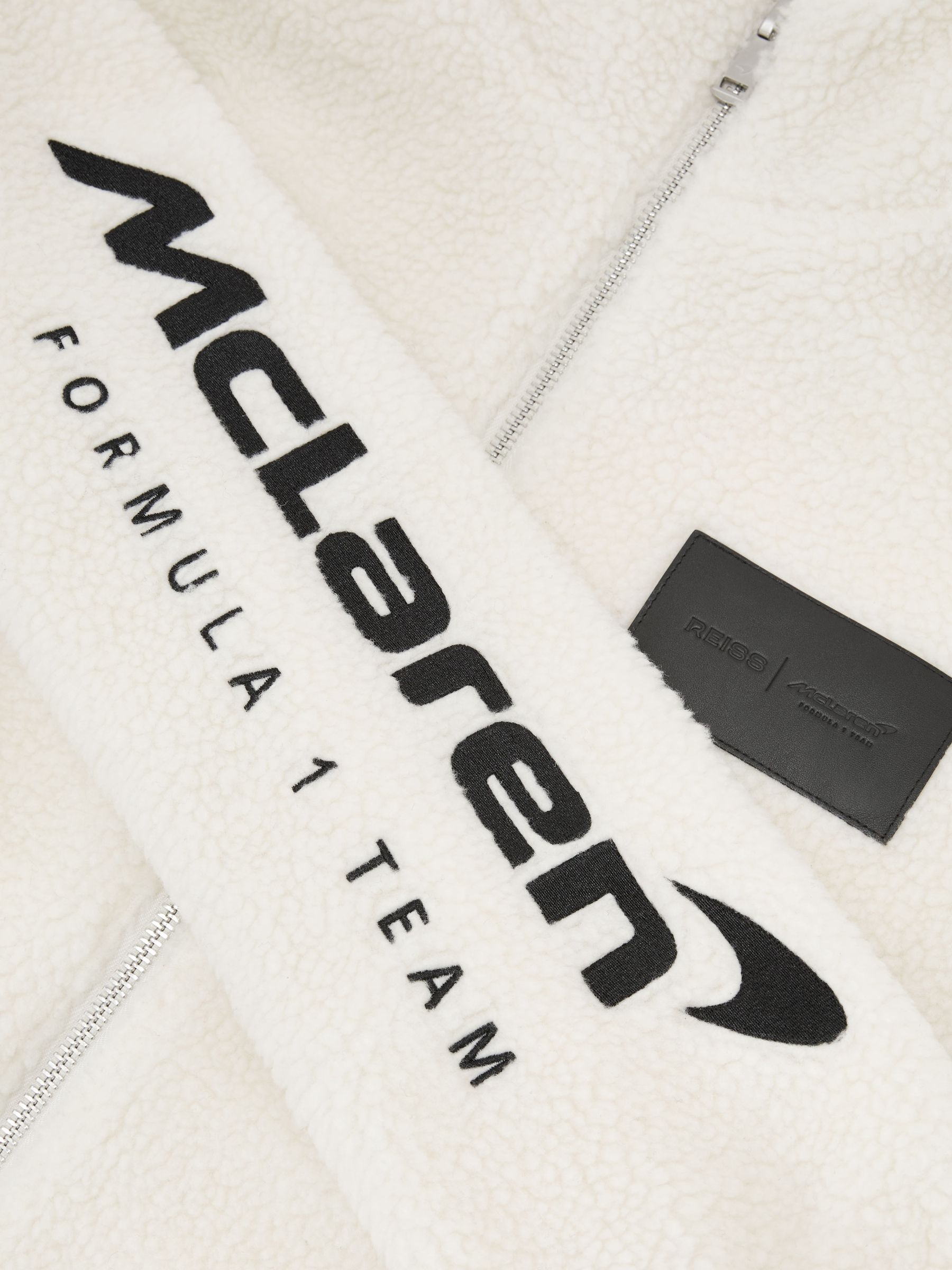 McLaren White Racing Logo Fleece Jacket Unisex-Fit in White - Image 8 of 9