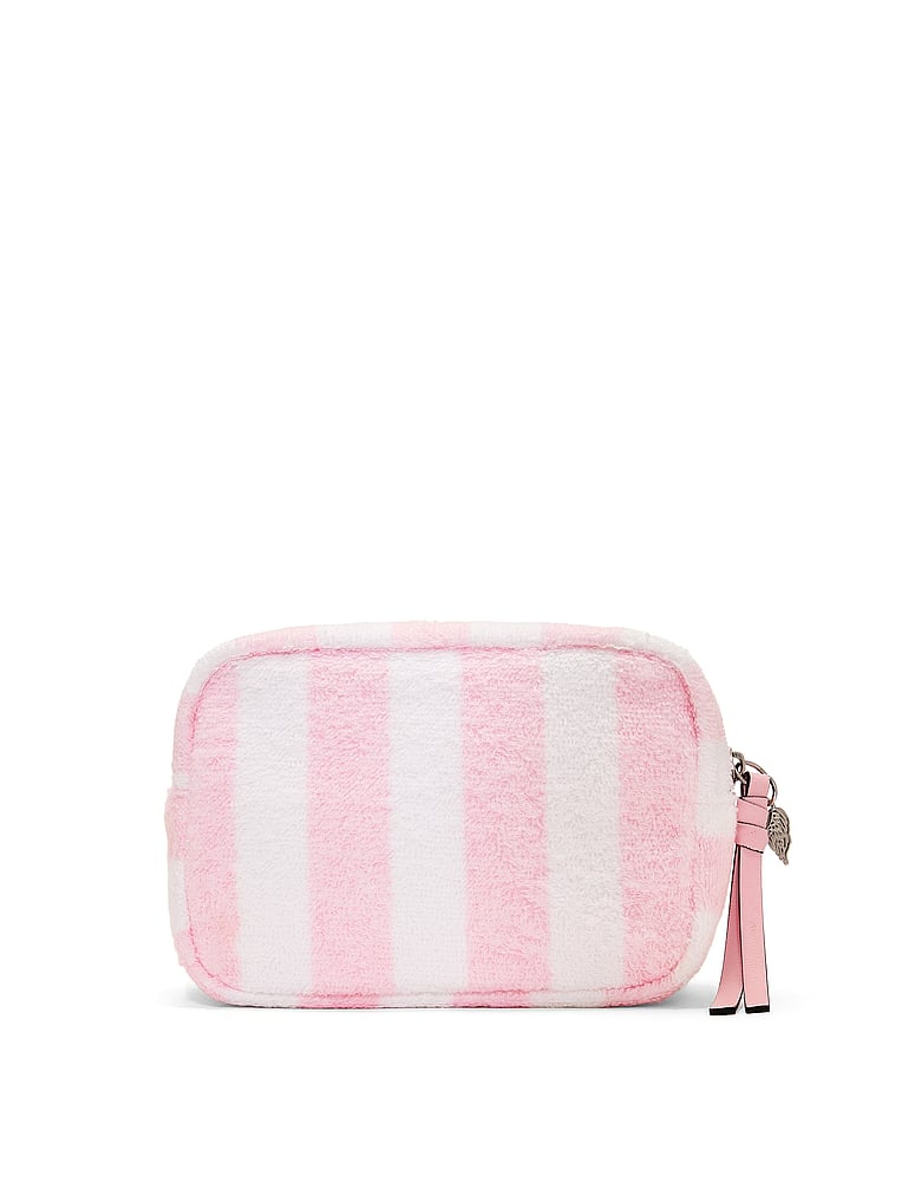 Iconic Stripe Pink 'Spa Please' Embroidery Make Up Bag