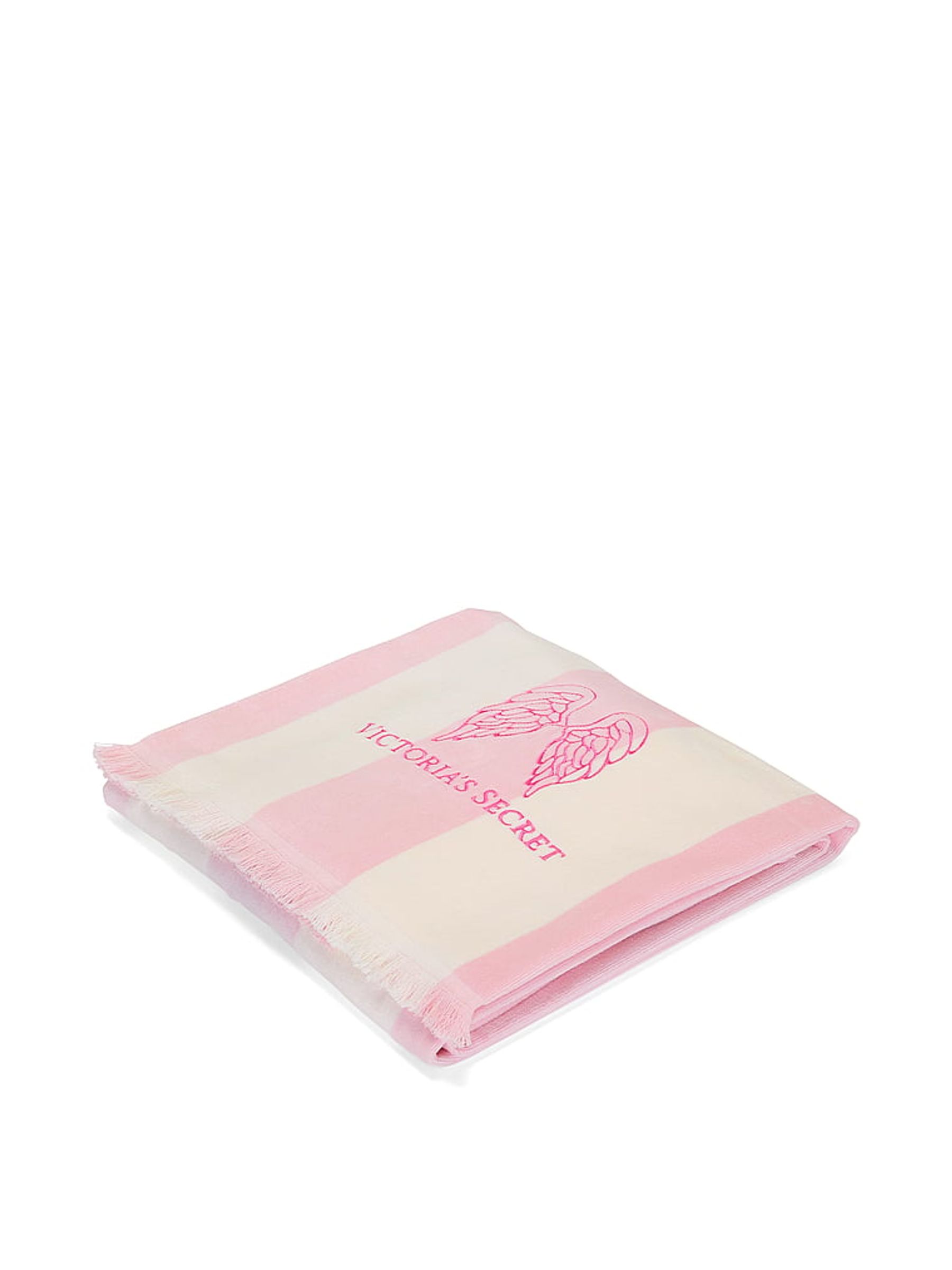 Pink Iconic Stripe Tassel Beach Towel - Image 2 of 2