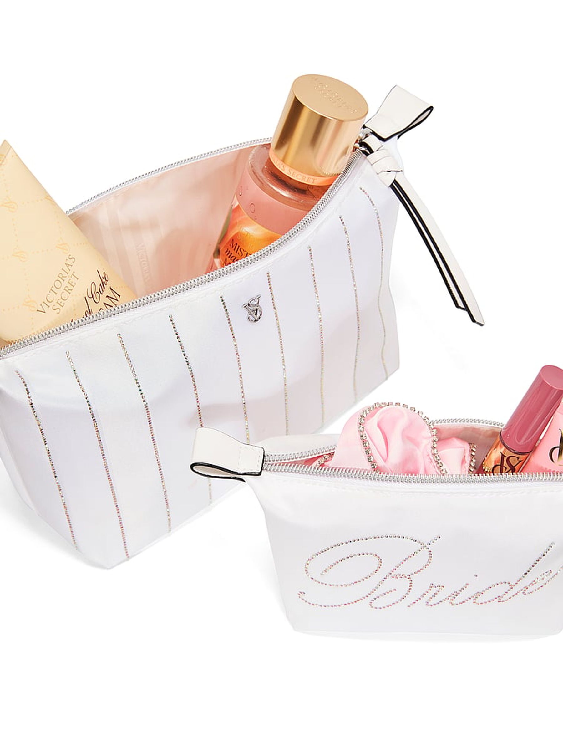 Coconut White Bridal Makeup Bag 2 Piece - Image 3 of 3