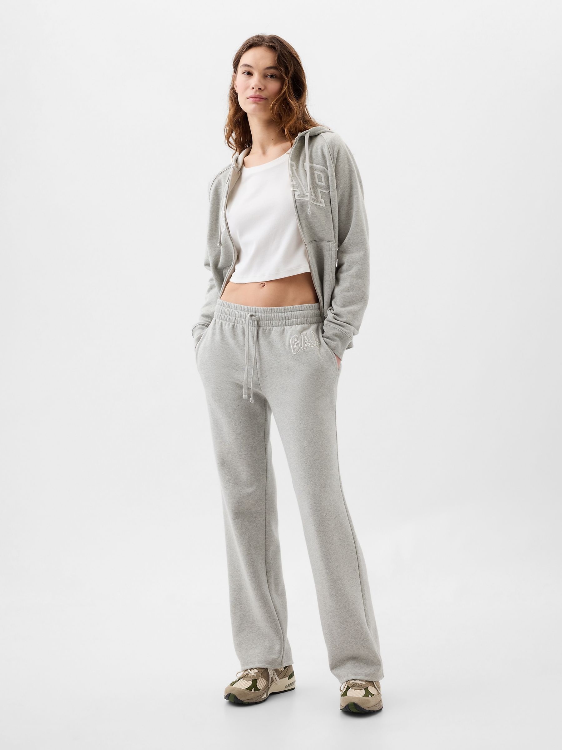 Grey Logo Straight Joggers - Image 1 of 4