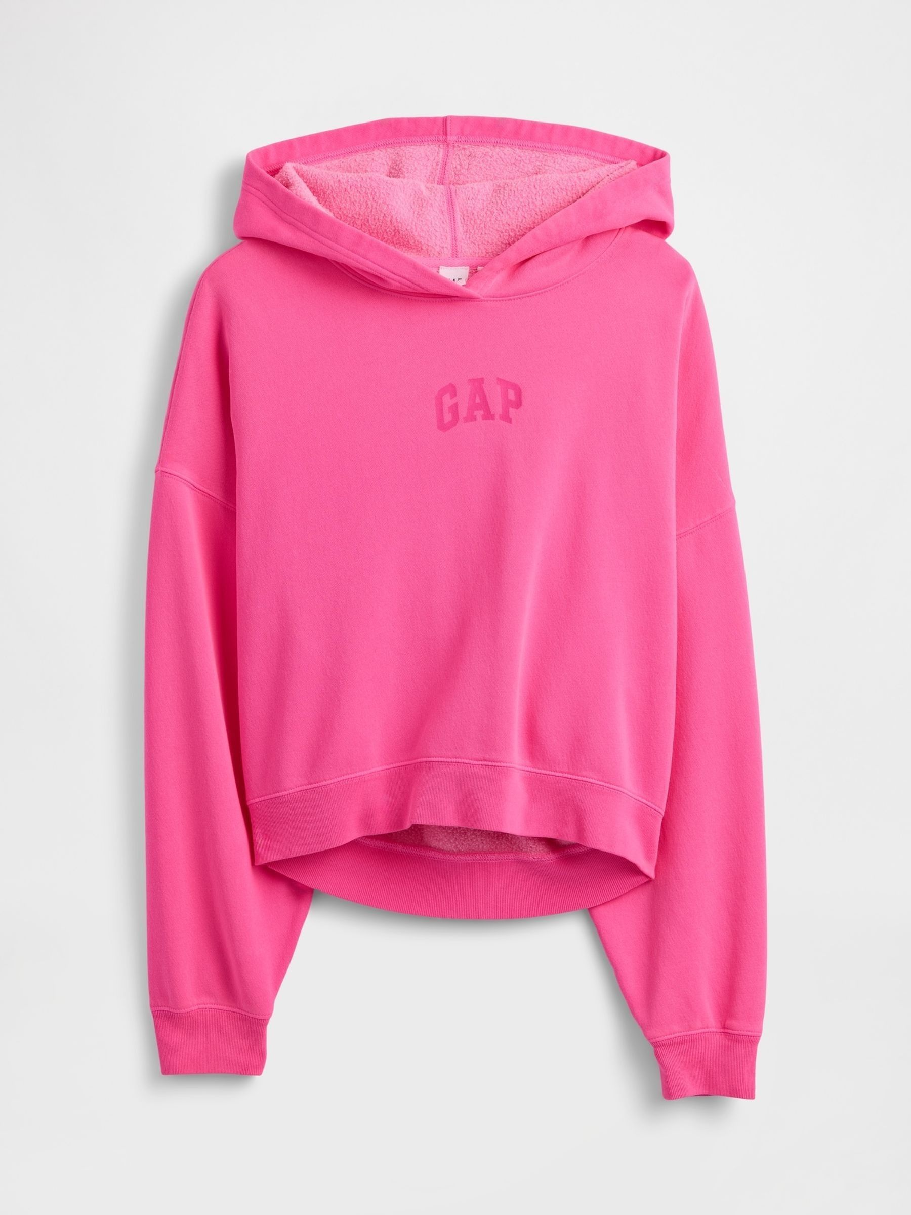 Pink Relaxed Mini-Logo Cropped Hoodie - Image 4 of 4