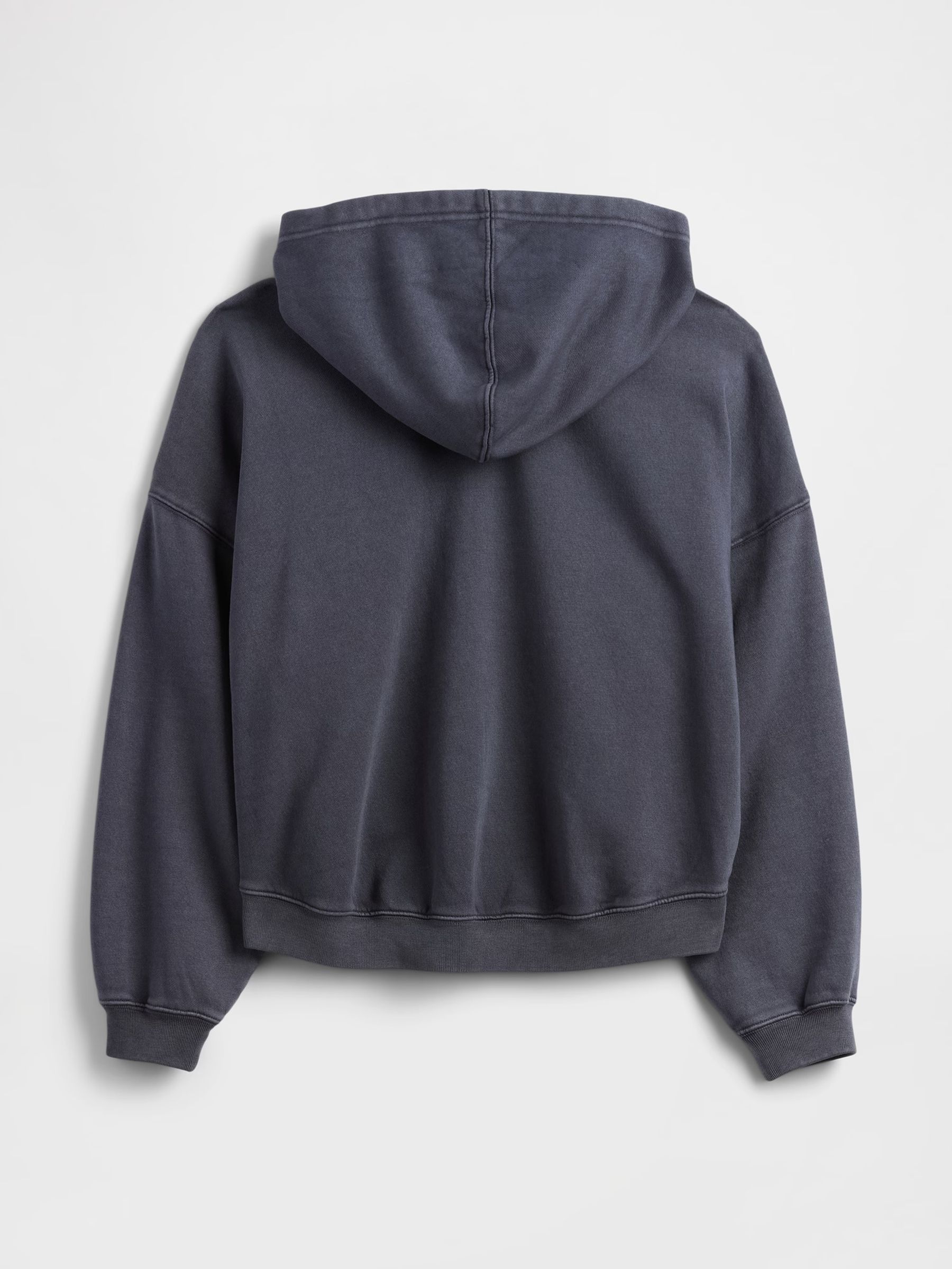Grey Relaxed Mini-Logo Cropped Hoodie - Image 5 of 5