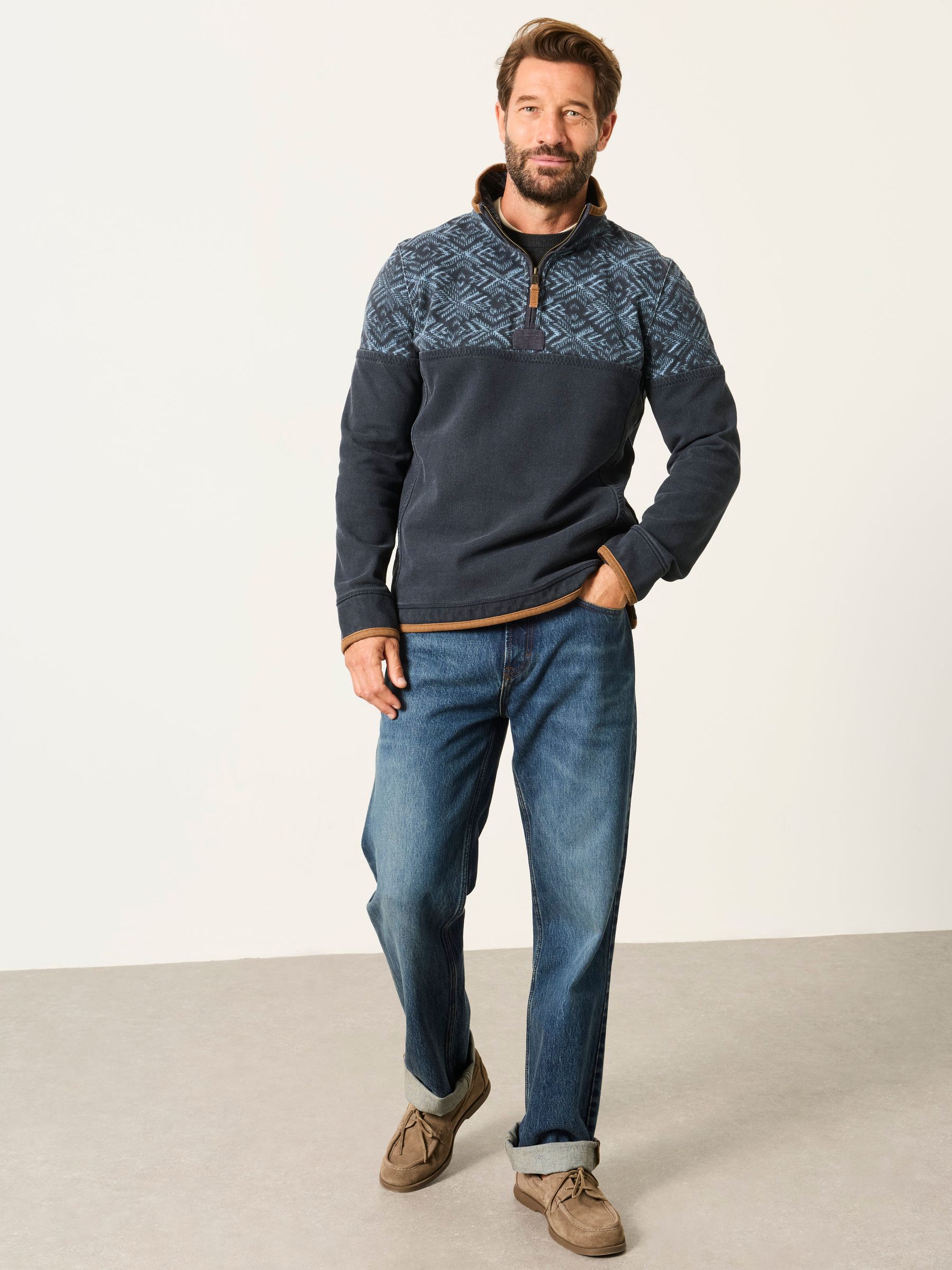 Knitted Sweat Top in Navy - Image 5 of 6
