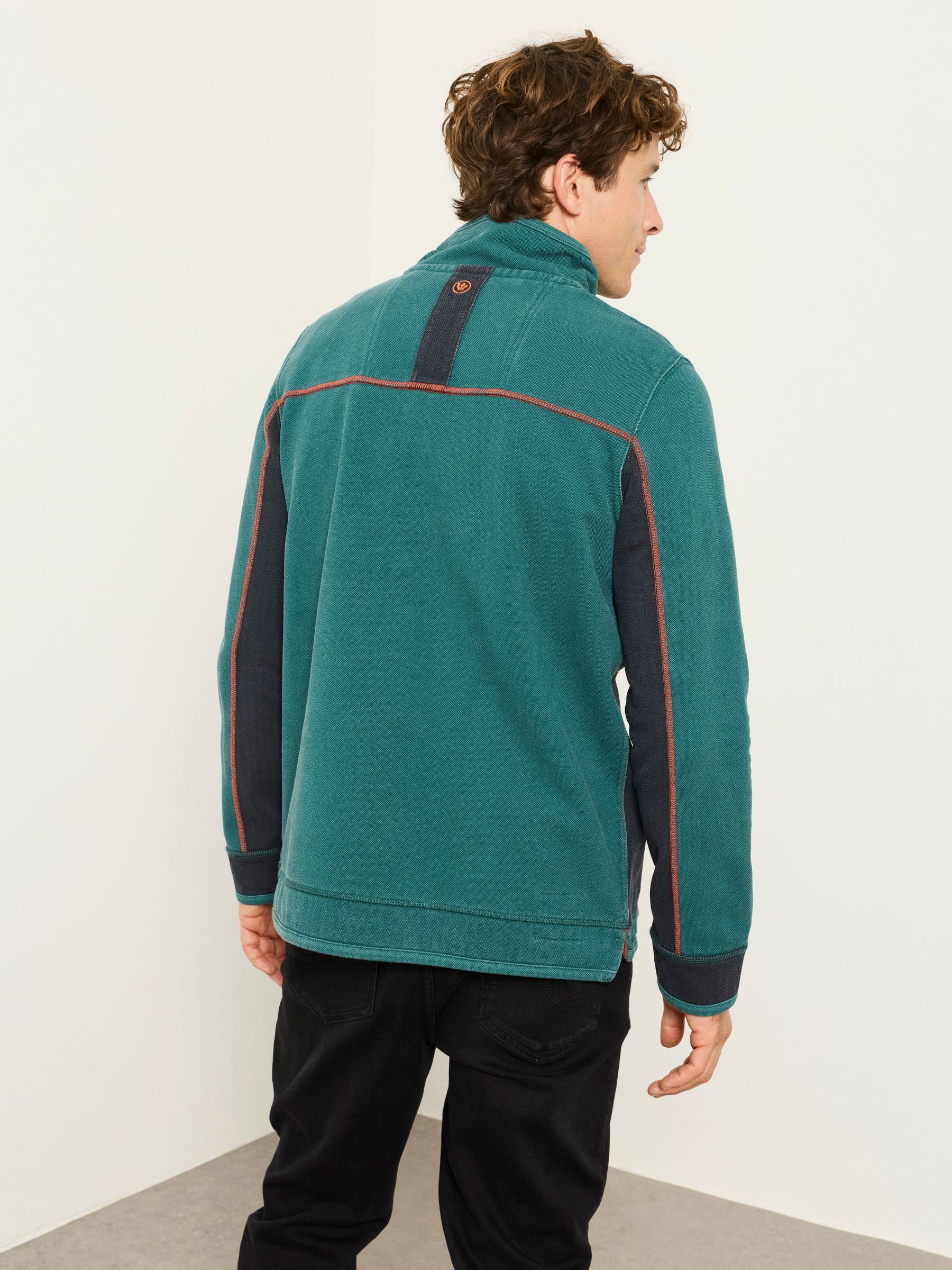 Airlie Teal Green 100% Cotton Quarter Zip Sweatshirt - Image 2 of 6