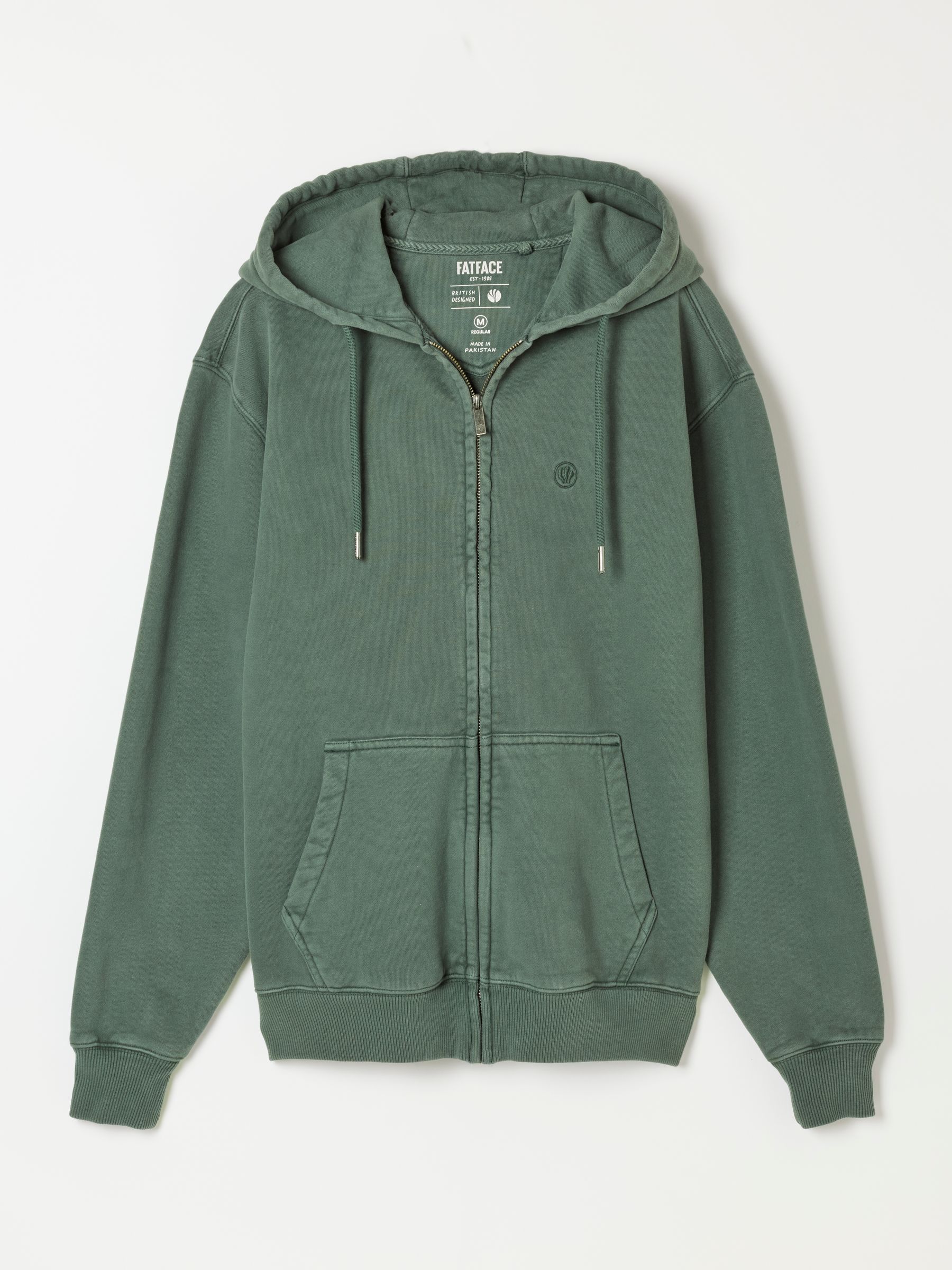 Hayle Dark Green Zip Through Hoodie - Image 6 of 6