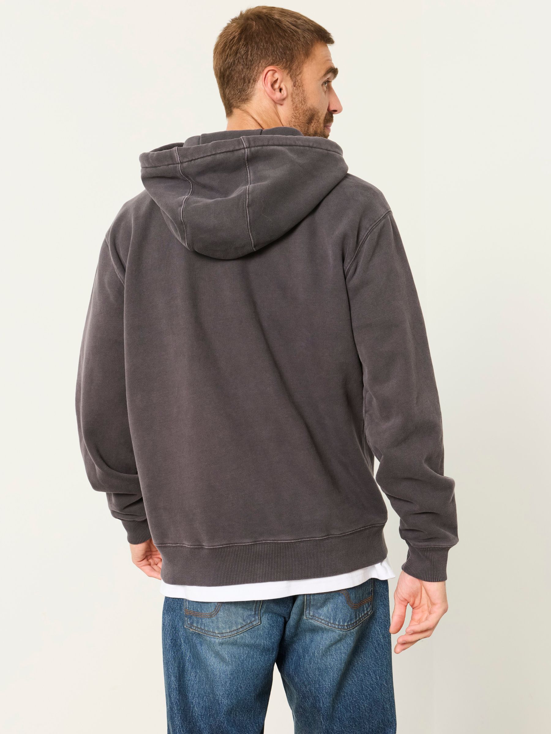 Hayle Charcoal Grey Zip Through Hoodie - Image 2 of 6