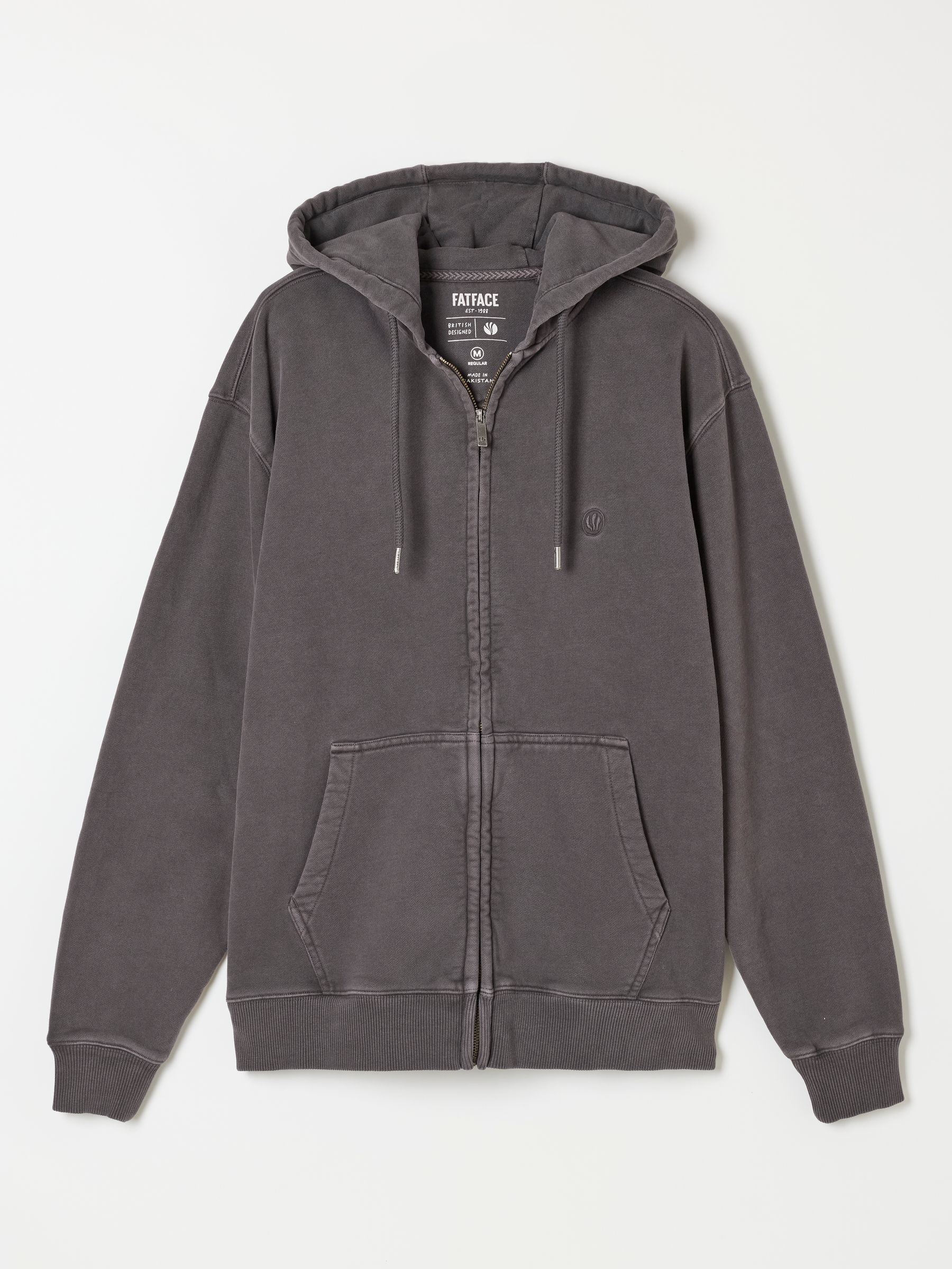 Hayle Charcoal Grey Zip Through Hoodie - Image 6 of 6