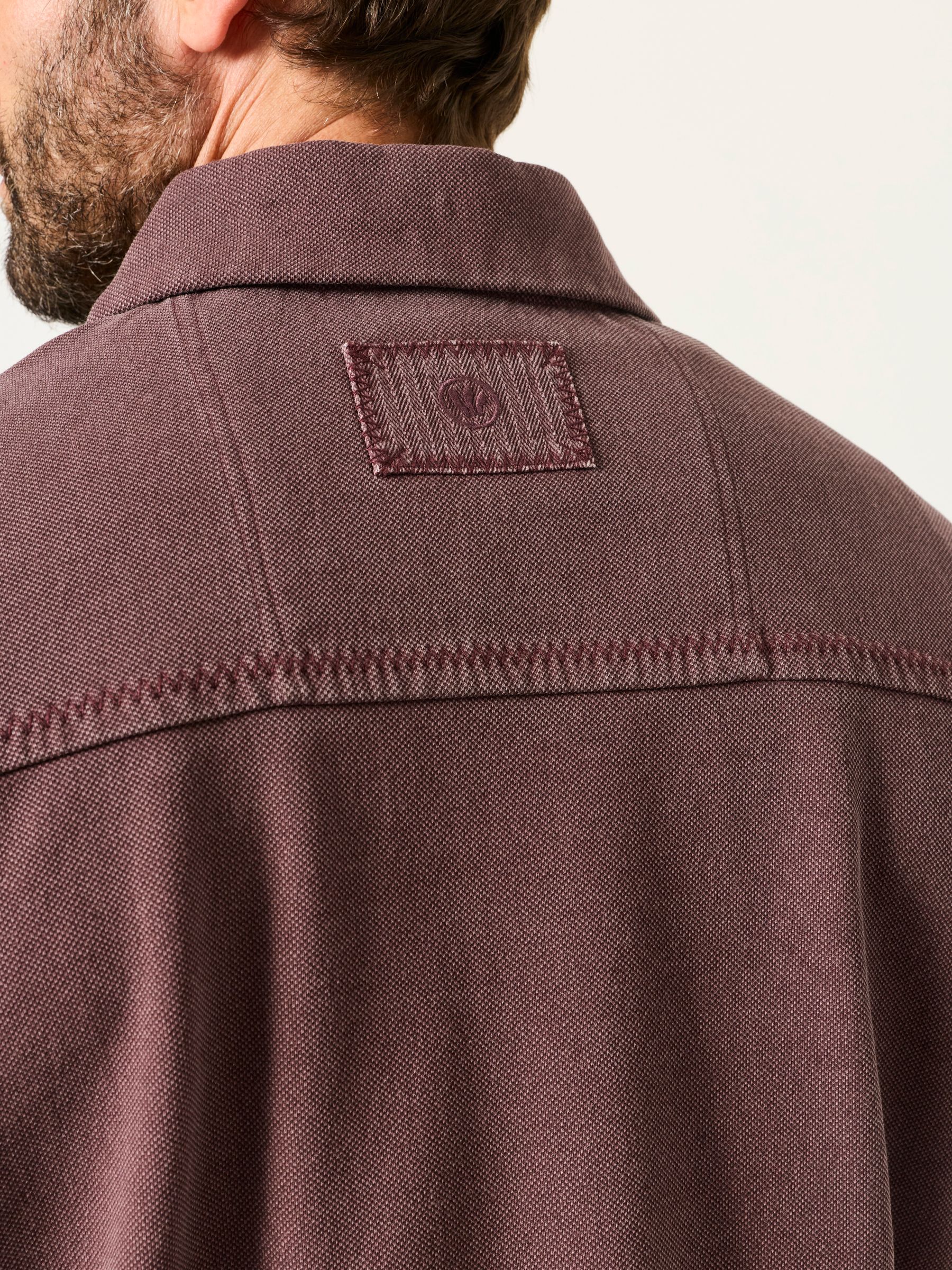 Airlie Plum Purple Button Neck Sweat Top - Image 4 of 7