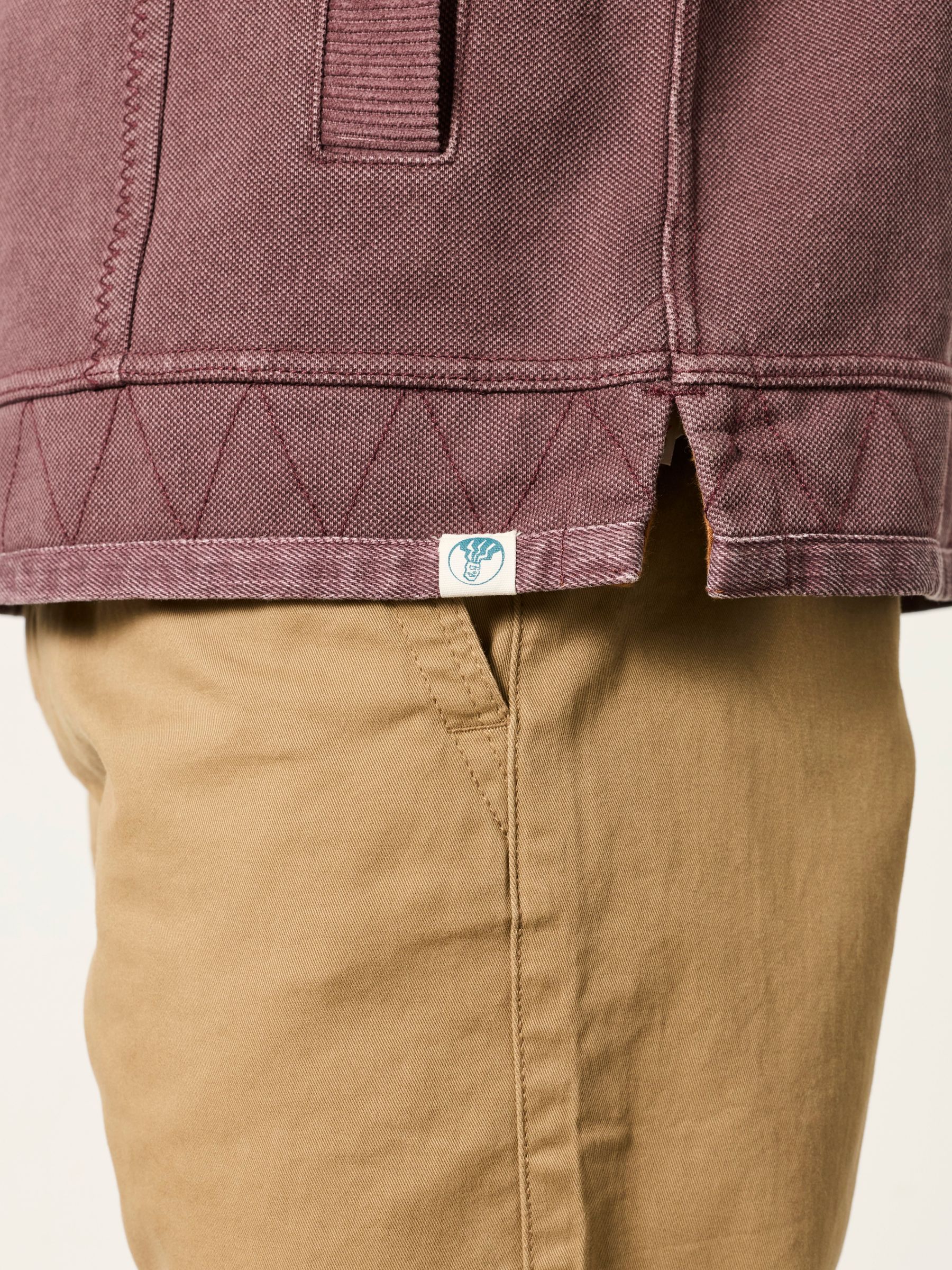 Airlie Plum Purple Button Neck Sweat Top - Image 5 of 7