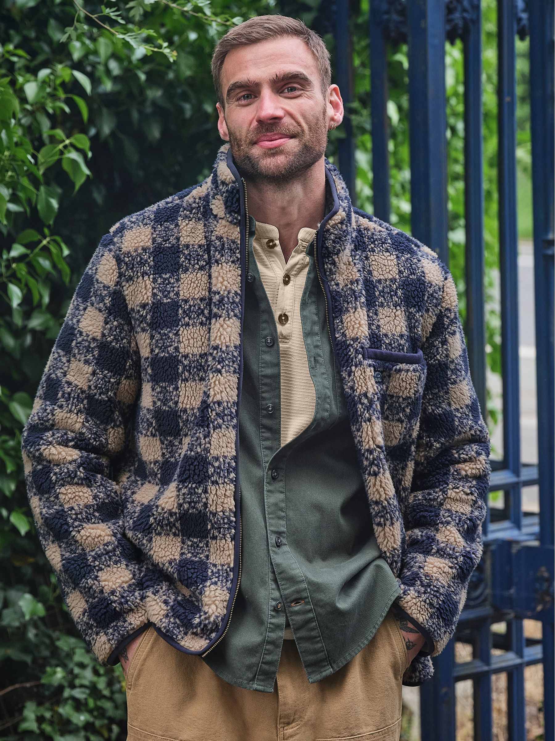 Navy Check Fleece - Image 1 of 2