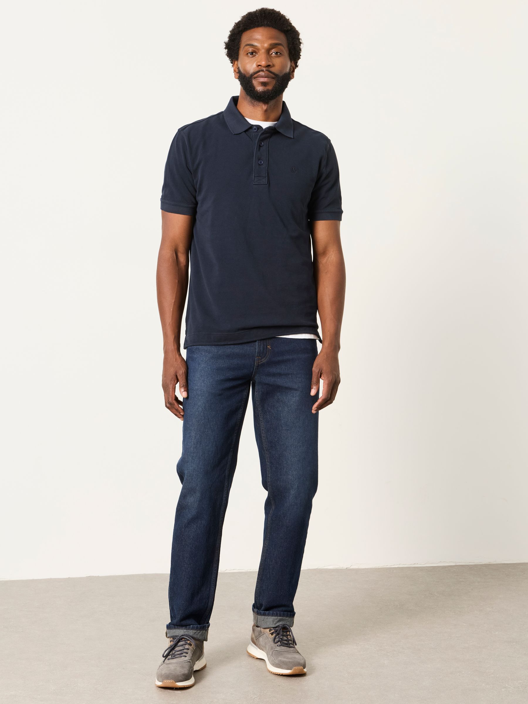 Navy Short Sleeve Pique Polo Shirt - Image 4 of 6