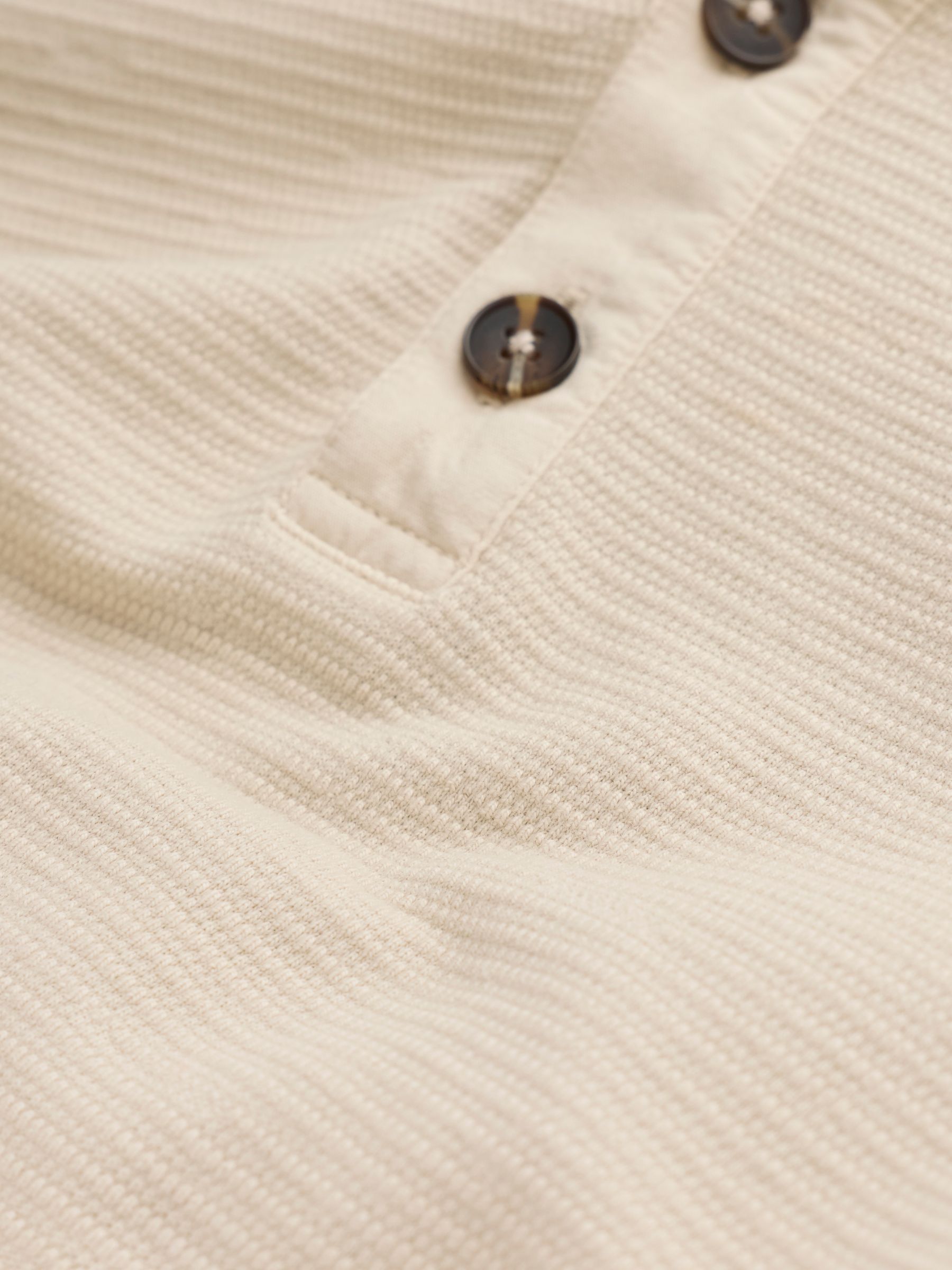 Henley Stone Long Sleeve Textured T-Shirt - Image 7 of 7