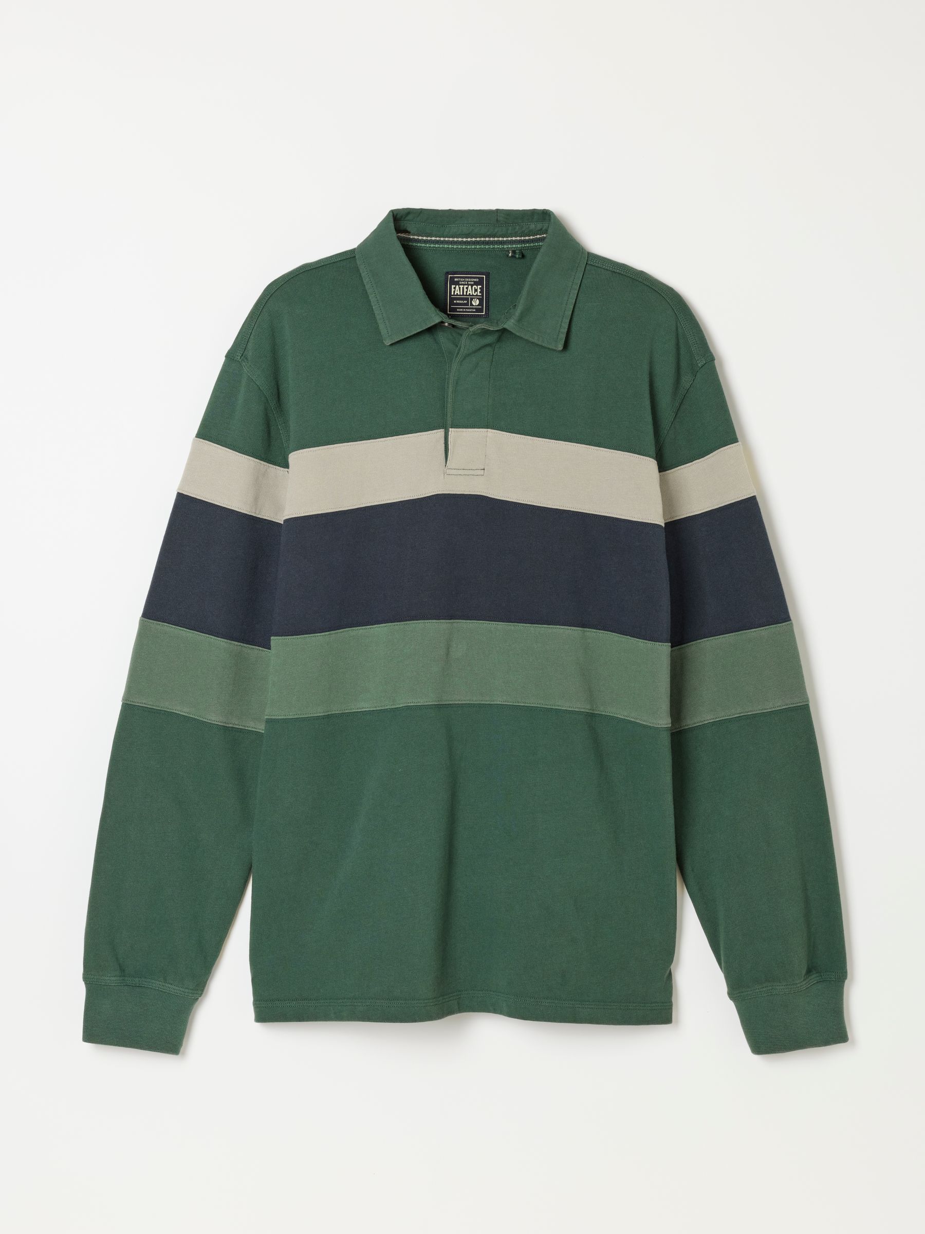 Dark Green Long Sleeve Chest Stripe Rugby - Image 7 of 7