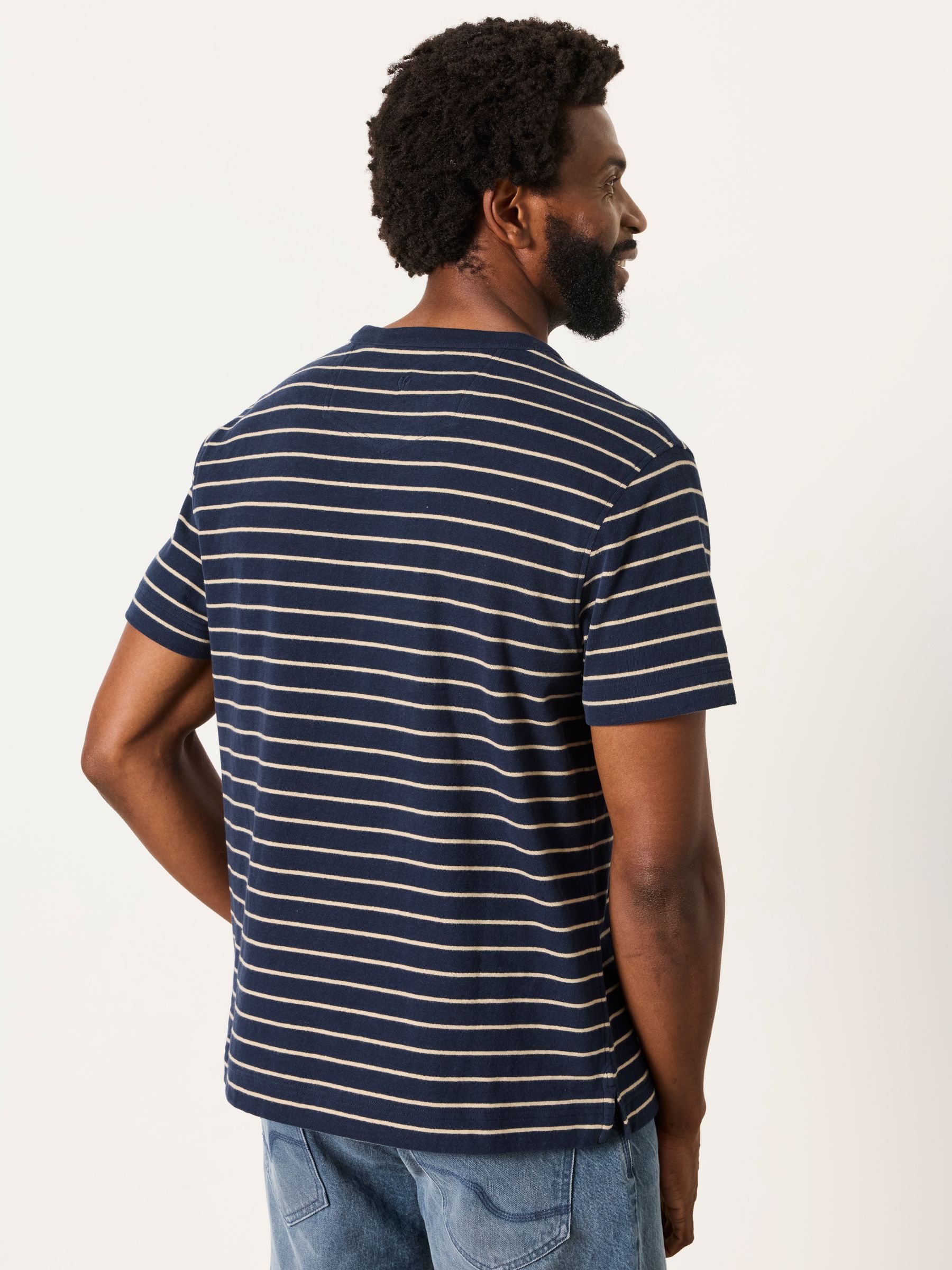 Short Sleeve Stripe T-Shirt in Navy - Image 2 of 6