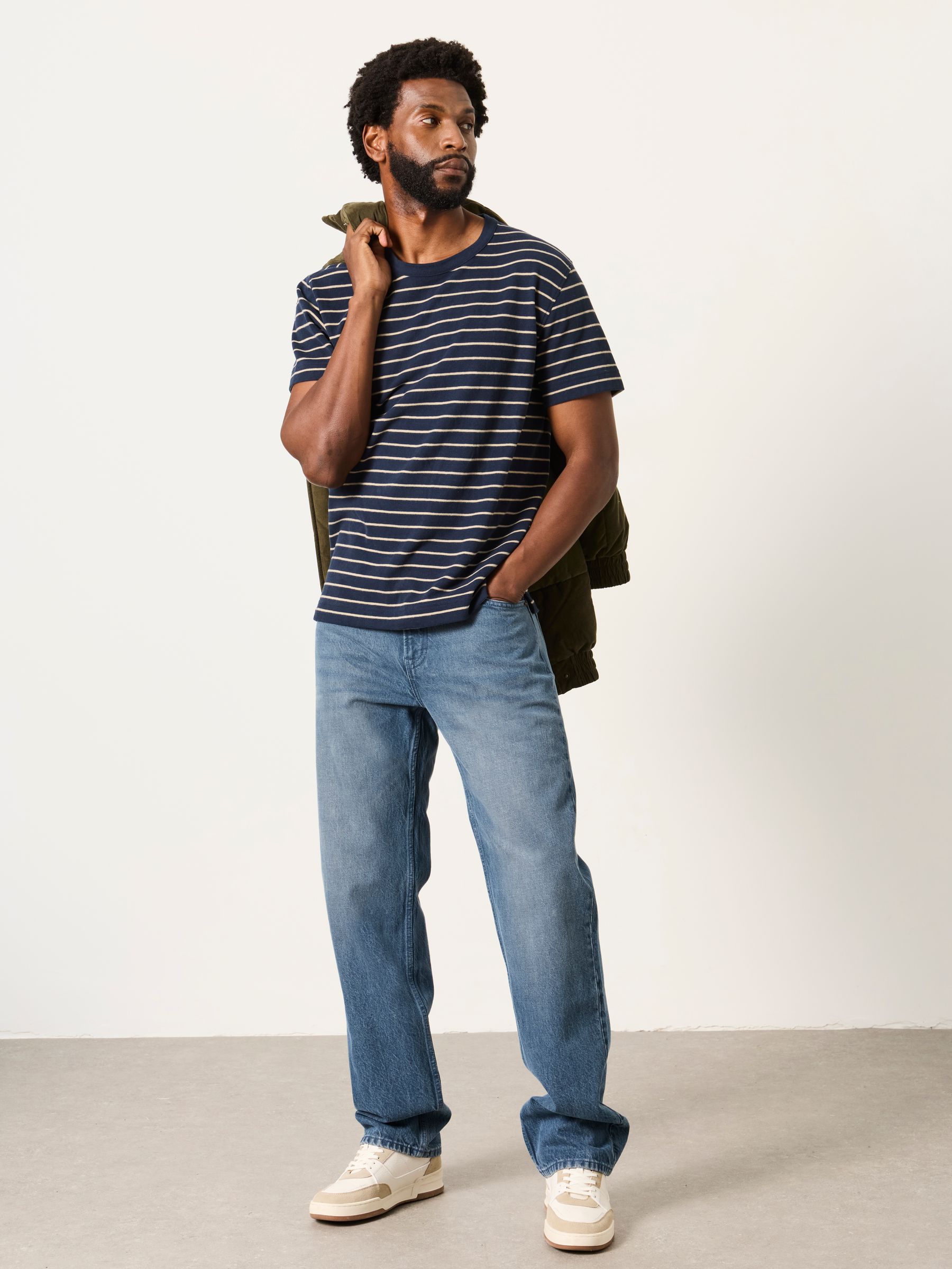 Short Sleeve Stripe T-Shirt in Navy - Image 3 of 6