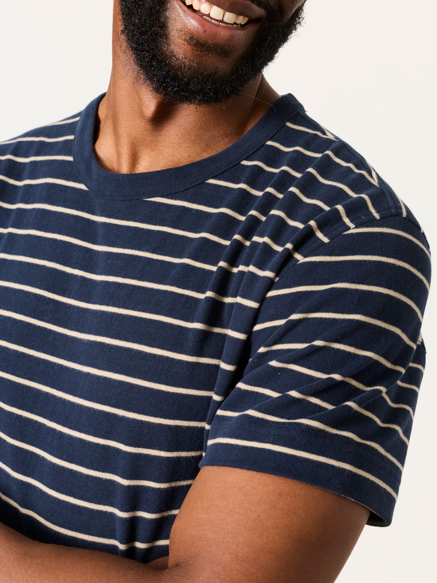 Short Sleeve Stripe T-Shirt in Navy - Image 5 of 6