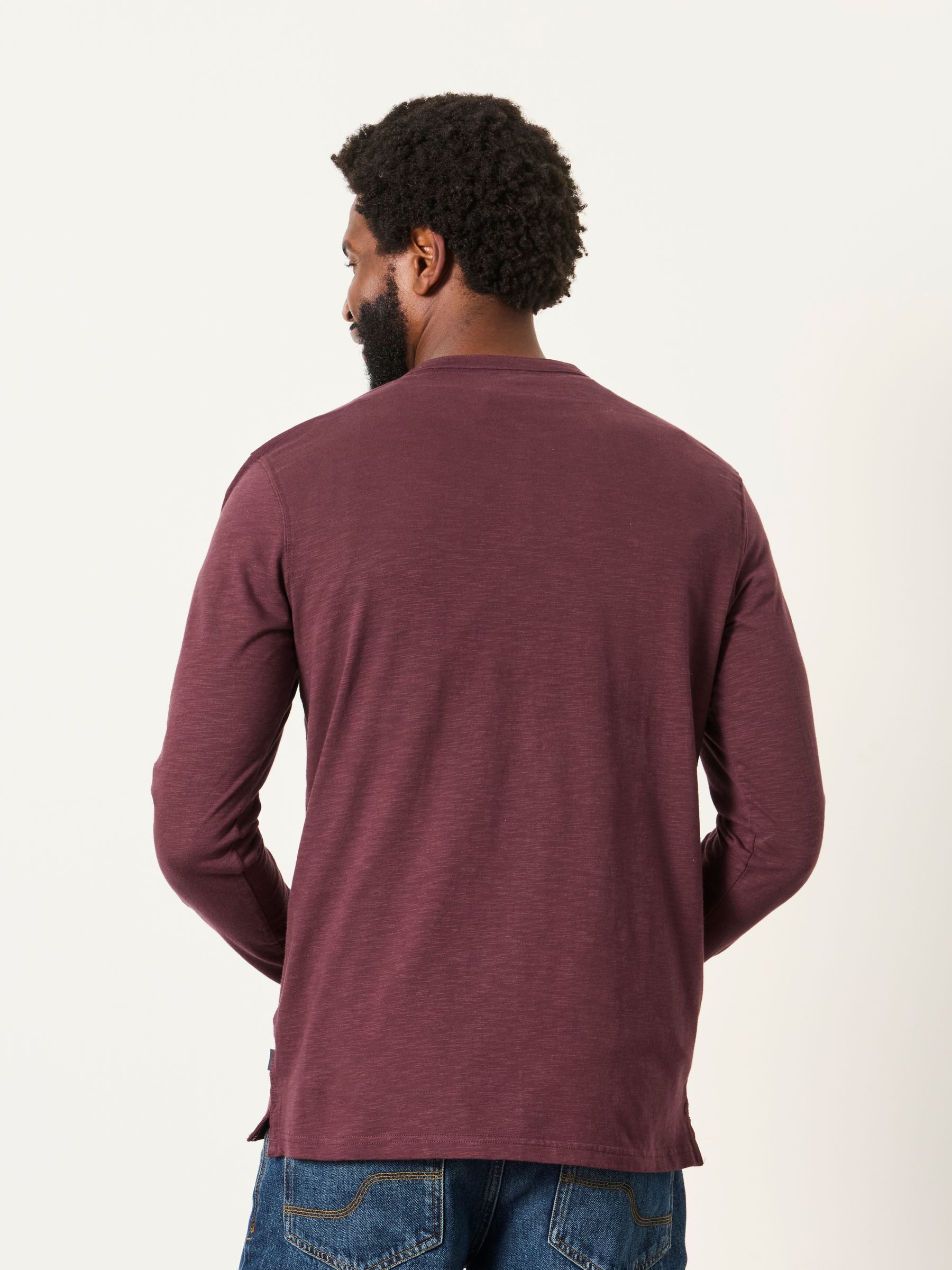 Henley Plum Purple Long Sleeve Woodside T-Shirt - Image 2 of 6