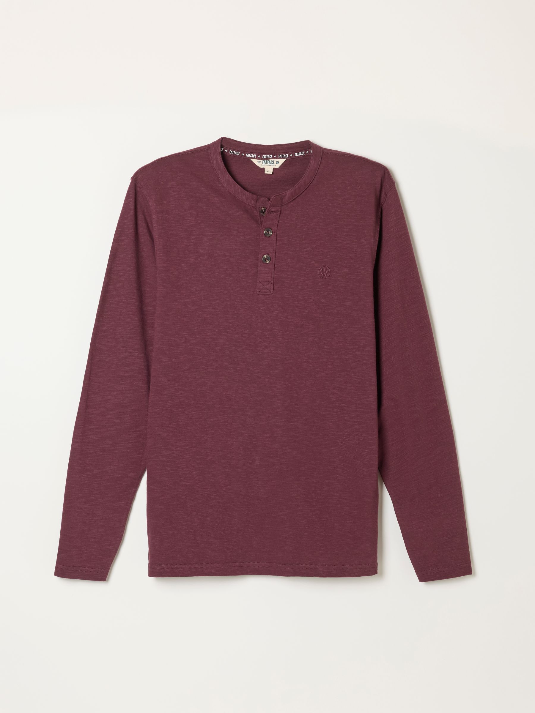 Henley Plum Purple Long Sleeve Woodside T-Shirt - Image 6 of 6