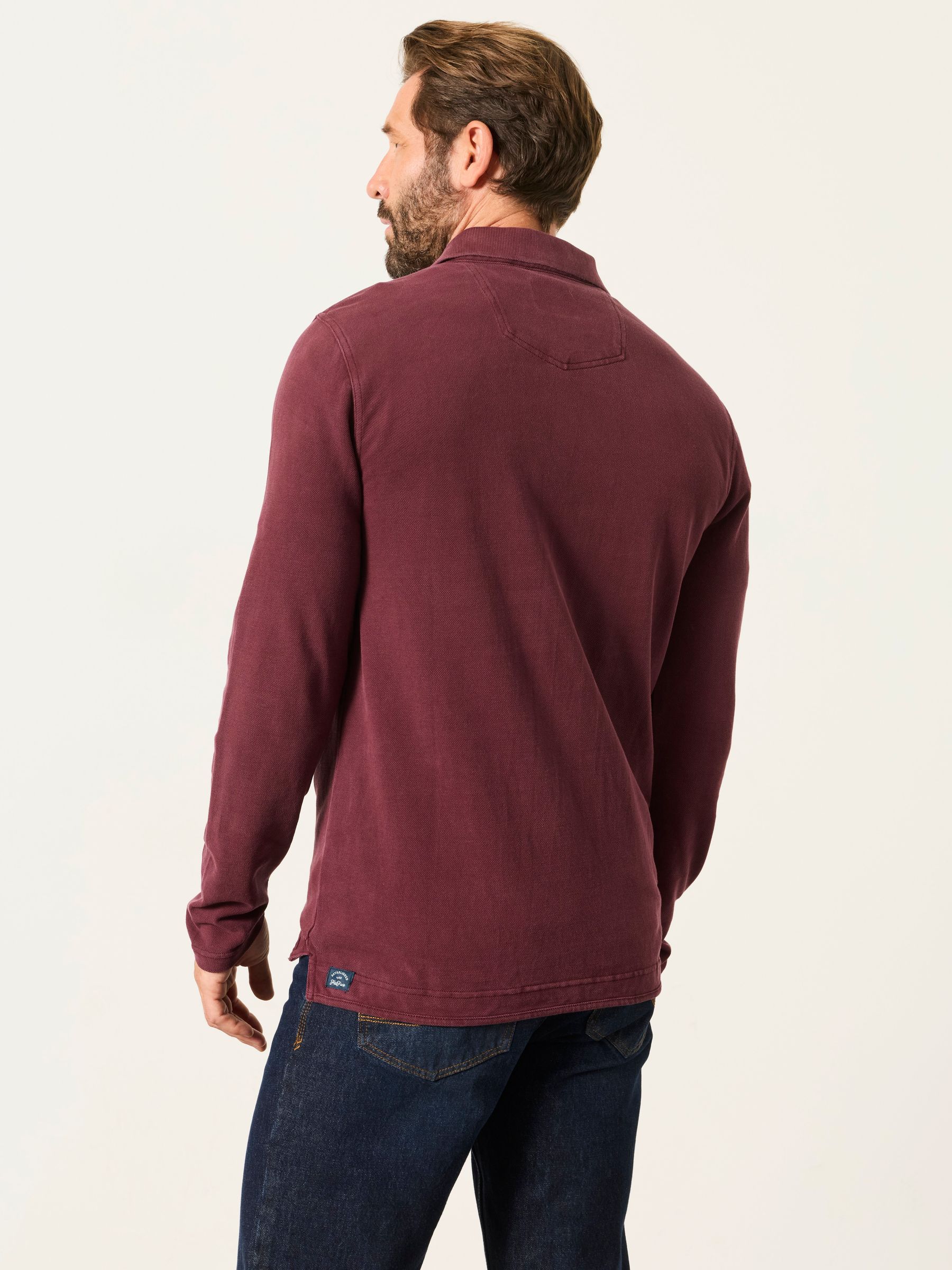 Plum Purple Long Sleeve Pique Polo Shirt - Image 2 of 4