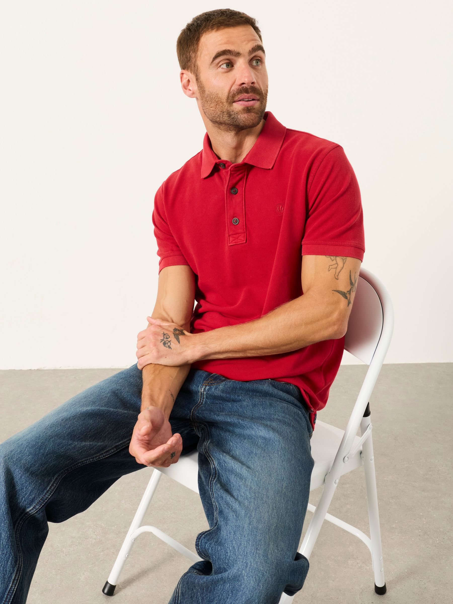 Cherry Red Short Sleeve Pique Polo Shirt - Image 3 of 5