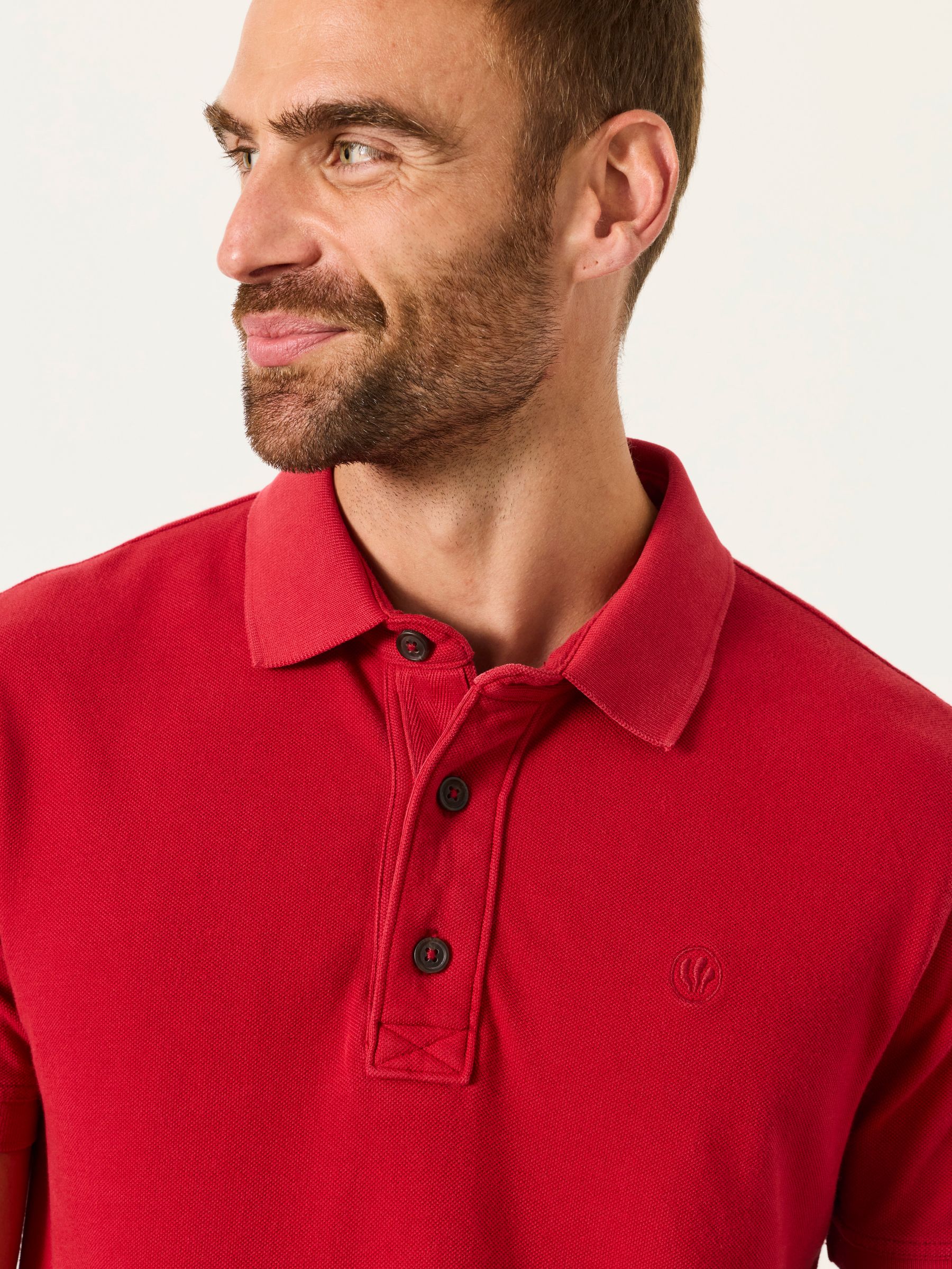 Cherry Red Short Sleeve Pique Polo Shirt - Image 4 of 5