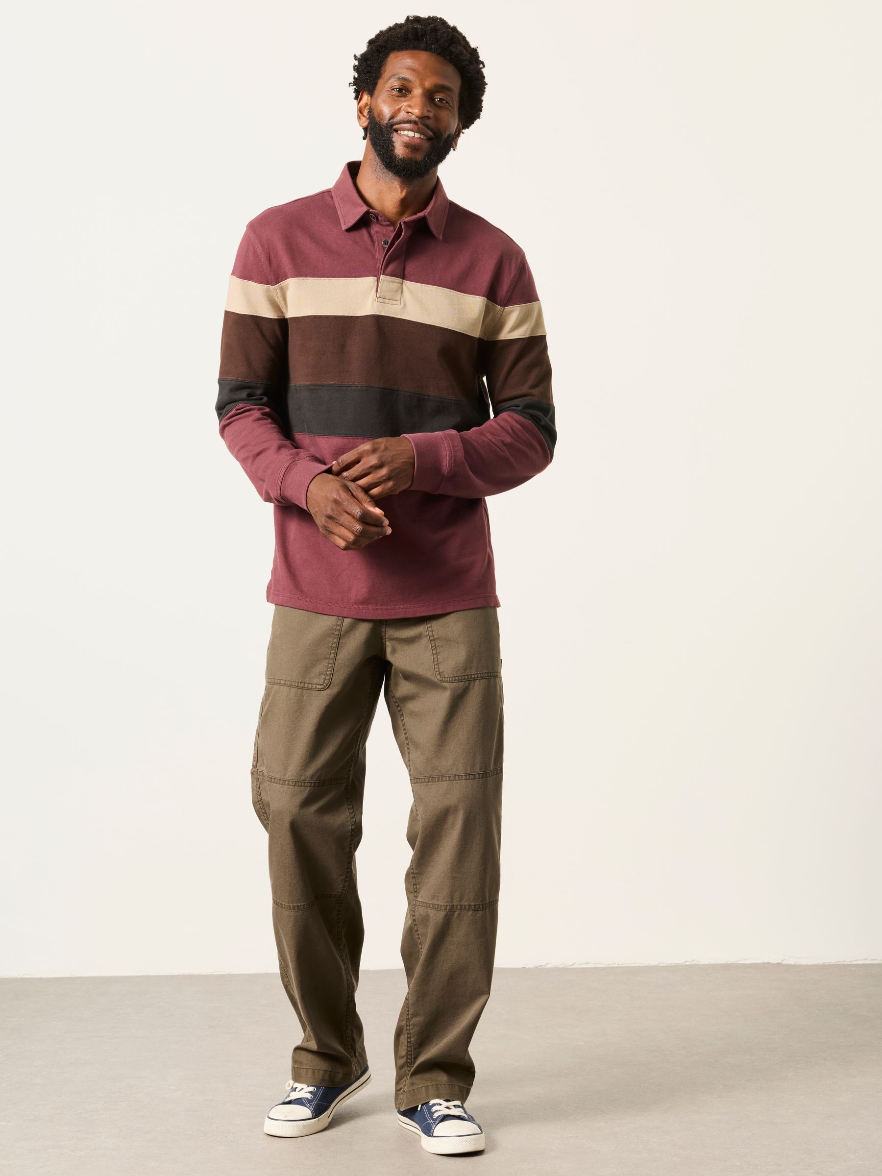 Plum Purple Long Sleeve Chest Stripe Rugby - Image 4 of 6