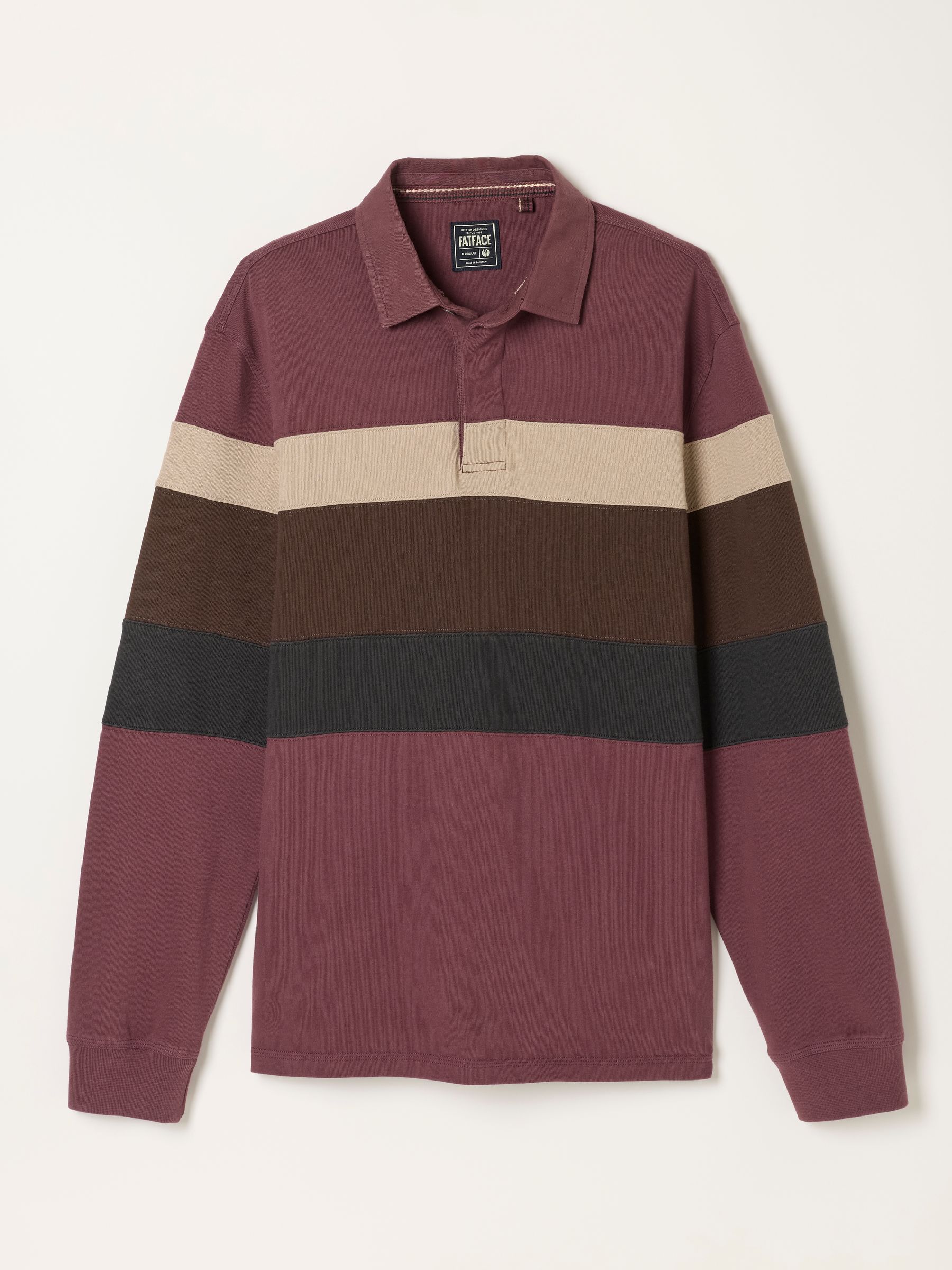 Plum Purple Long Sleeve Chest Stripe Rugby - Image 6 of 6 Plum Purple Long Sleeve Chest Stripe Rugby - Image 6 of 6