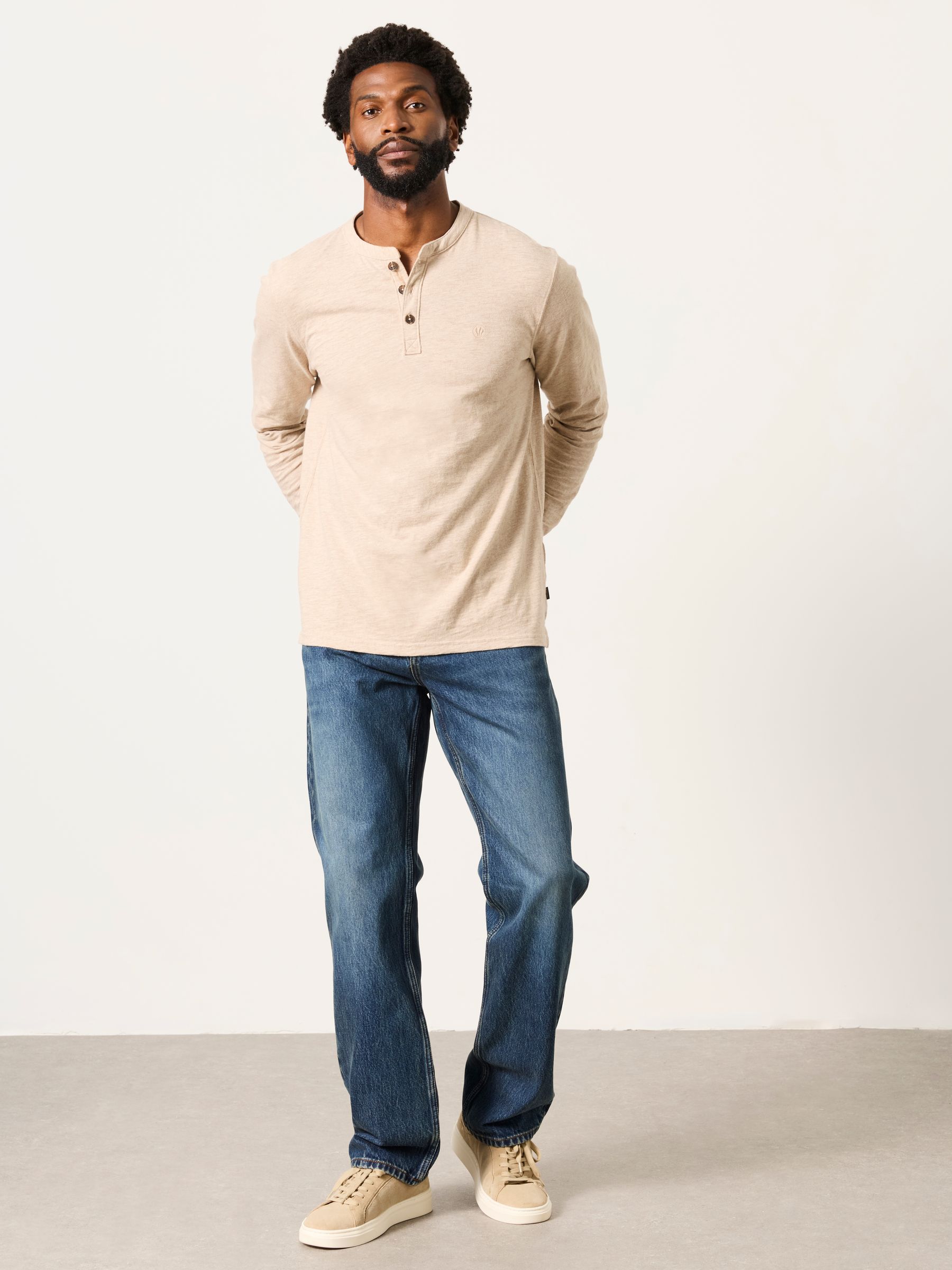 Henley Oatmeal Long Sleeve Woodside T-Shirt - Image 3 of 6