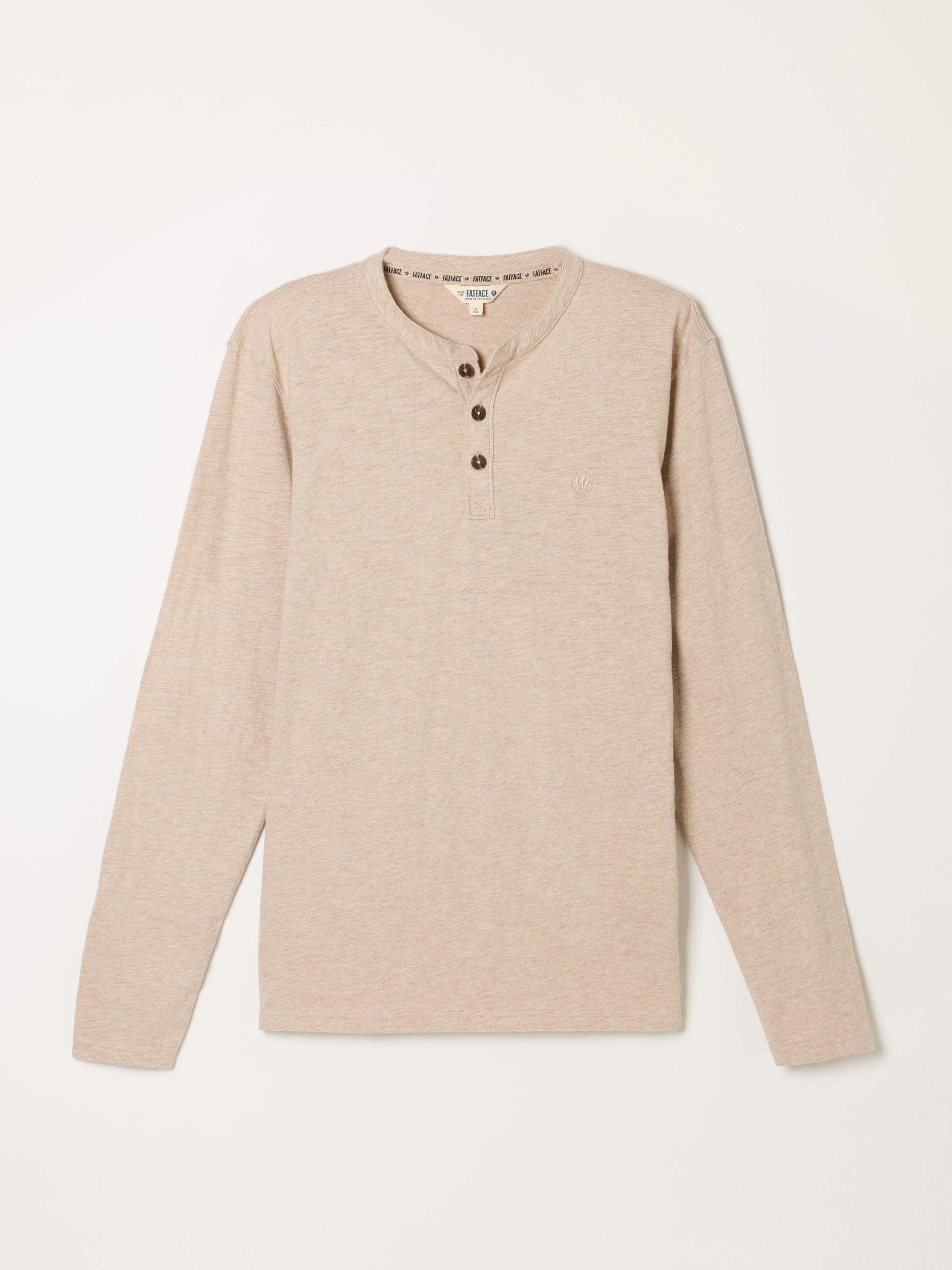 Henley Oatmeal Long Sleeve Woodside T-Shirt - Image 6 of 6