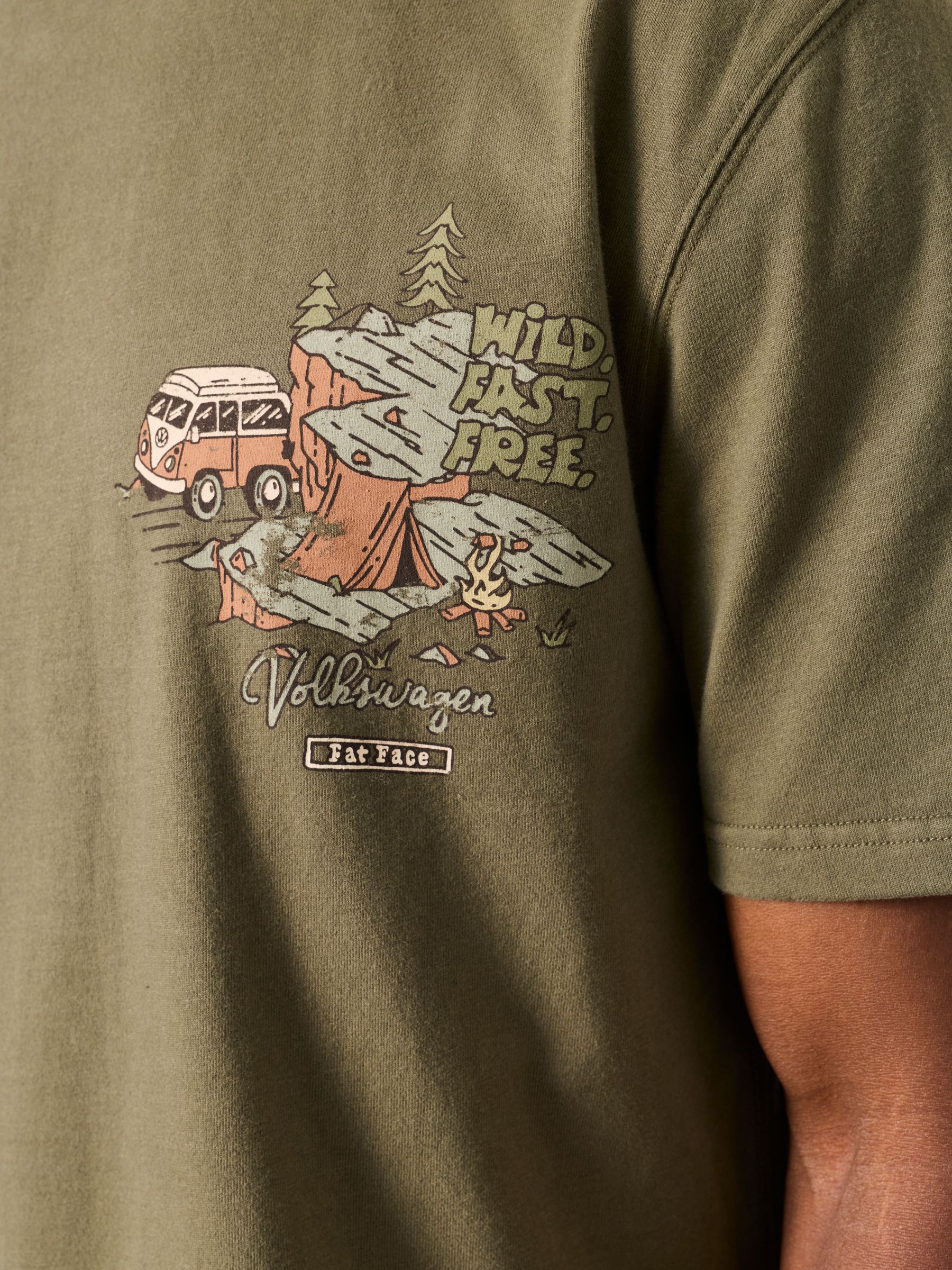 Khaki Green VW Fast and Free T-Shirt - Image 3 of 7