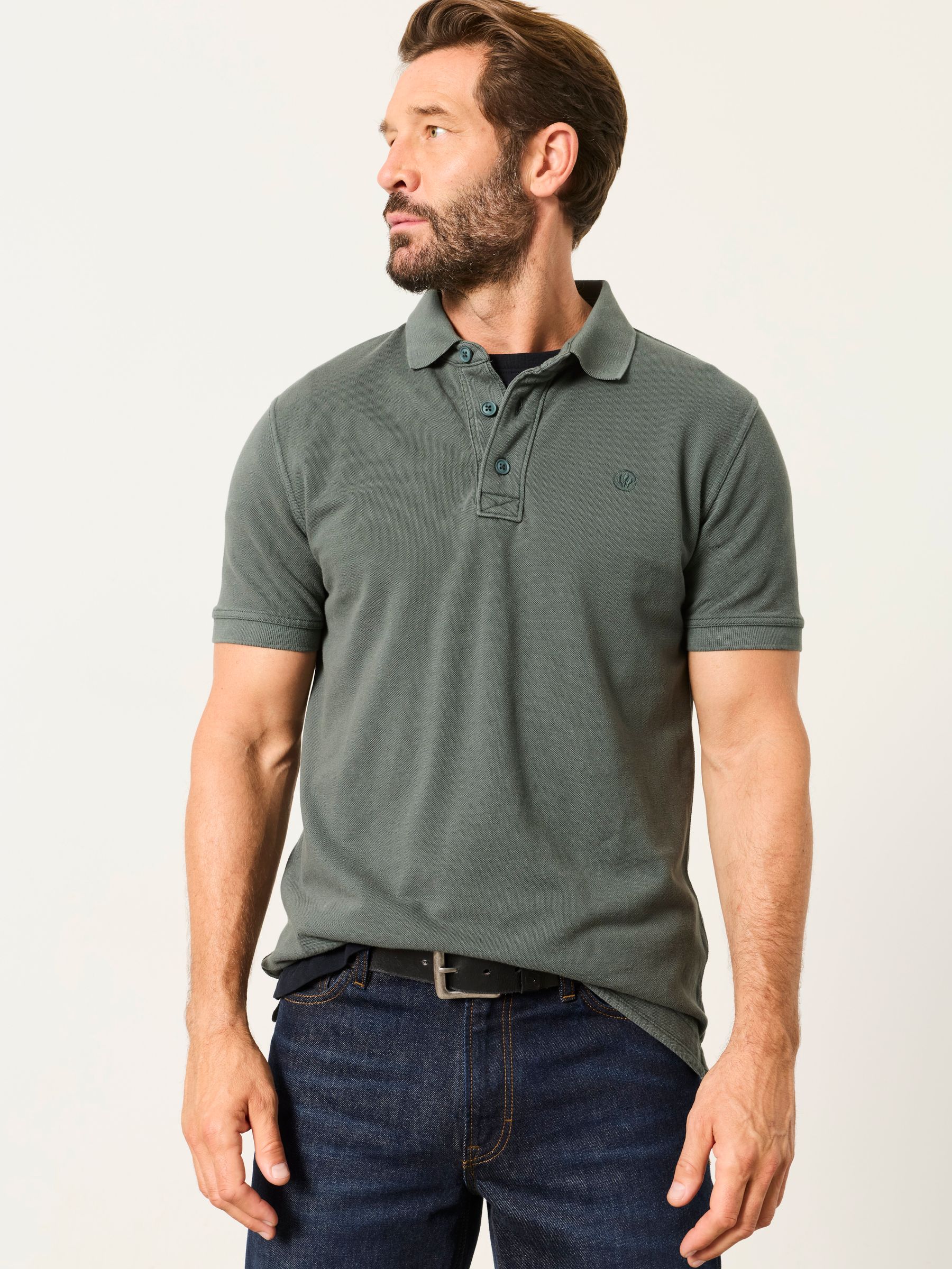 Dark Green Short Sleeve Pique Polo Shirt - Image 1 of 5