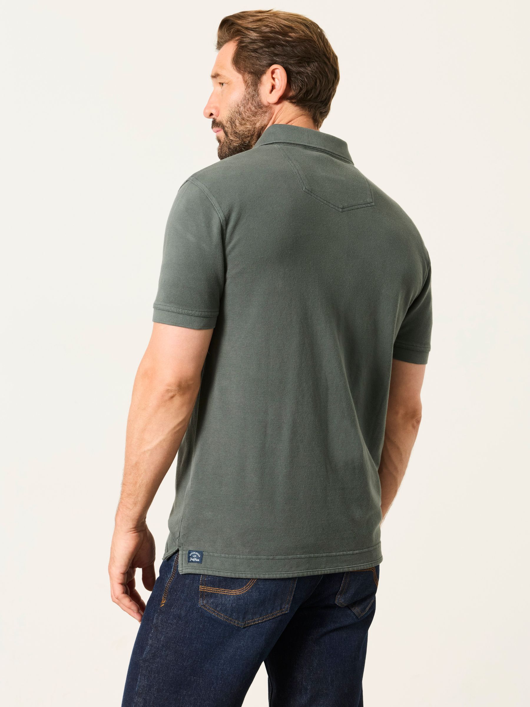 Dark Green Short Sleeve Pique Polo Shirt - Image 2 of 5