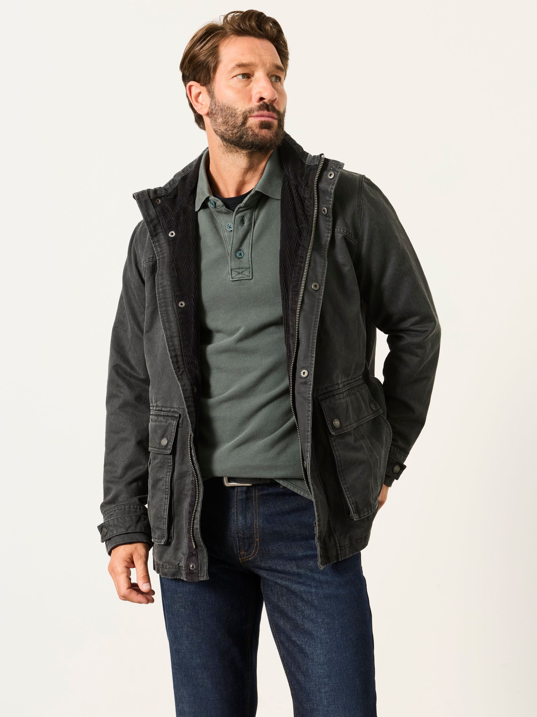 Dark Green Short Sleeve Pique Polo Shirt - Image 4 of 5