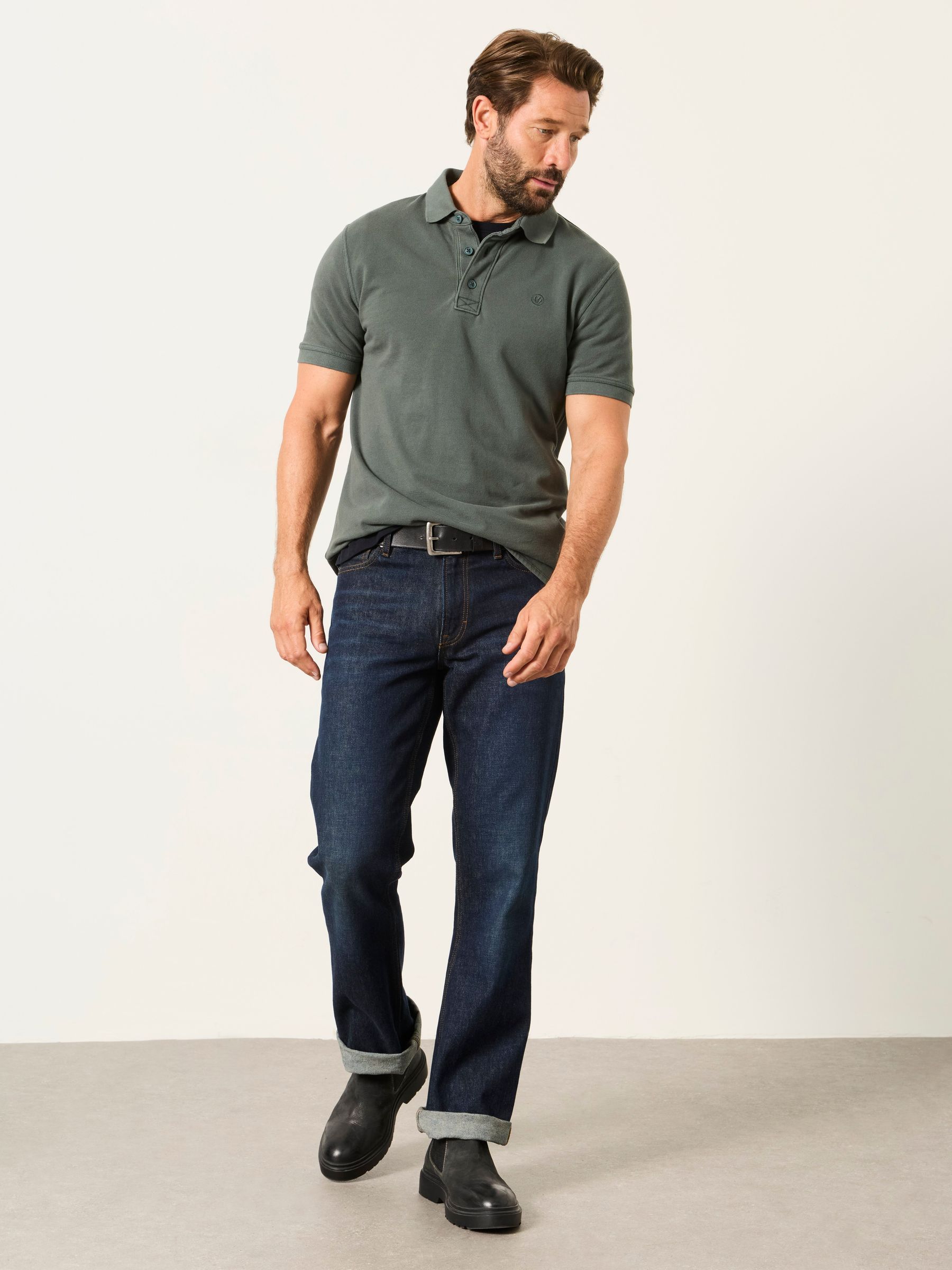 Dark Green Short Sleeve Pique Polo Shirt - Image 5 of 5