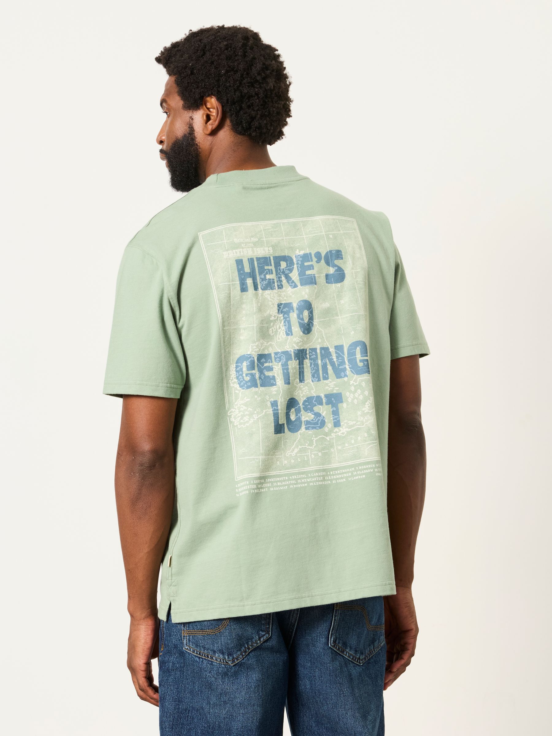 Dusky Green Getting Lost Graphic T-shirt - Image 1 of 6