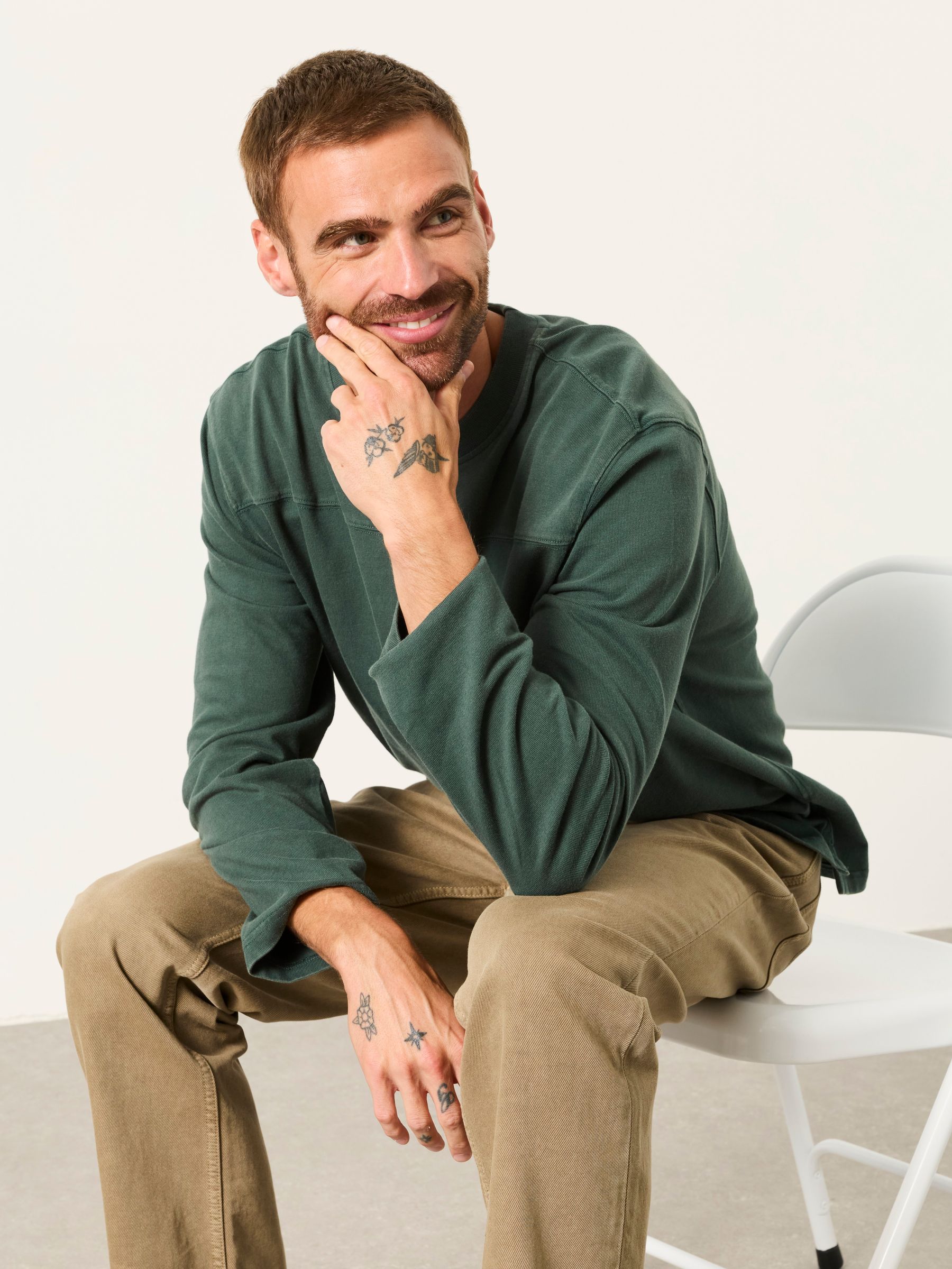 Dark Green Long Sleeve Alton T-Shirt - Image 5 of 5