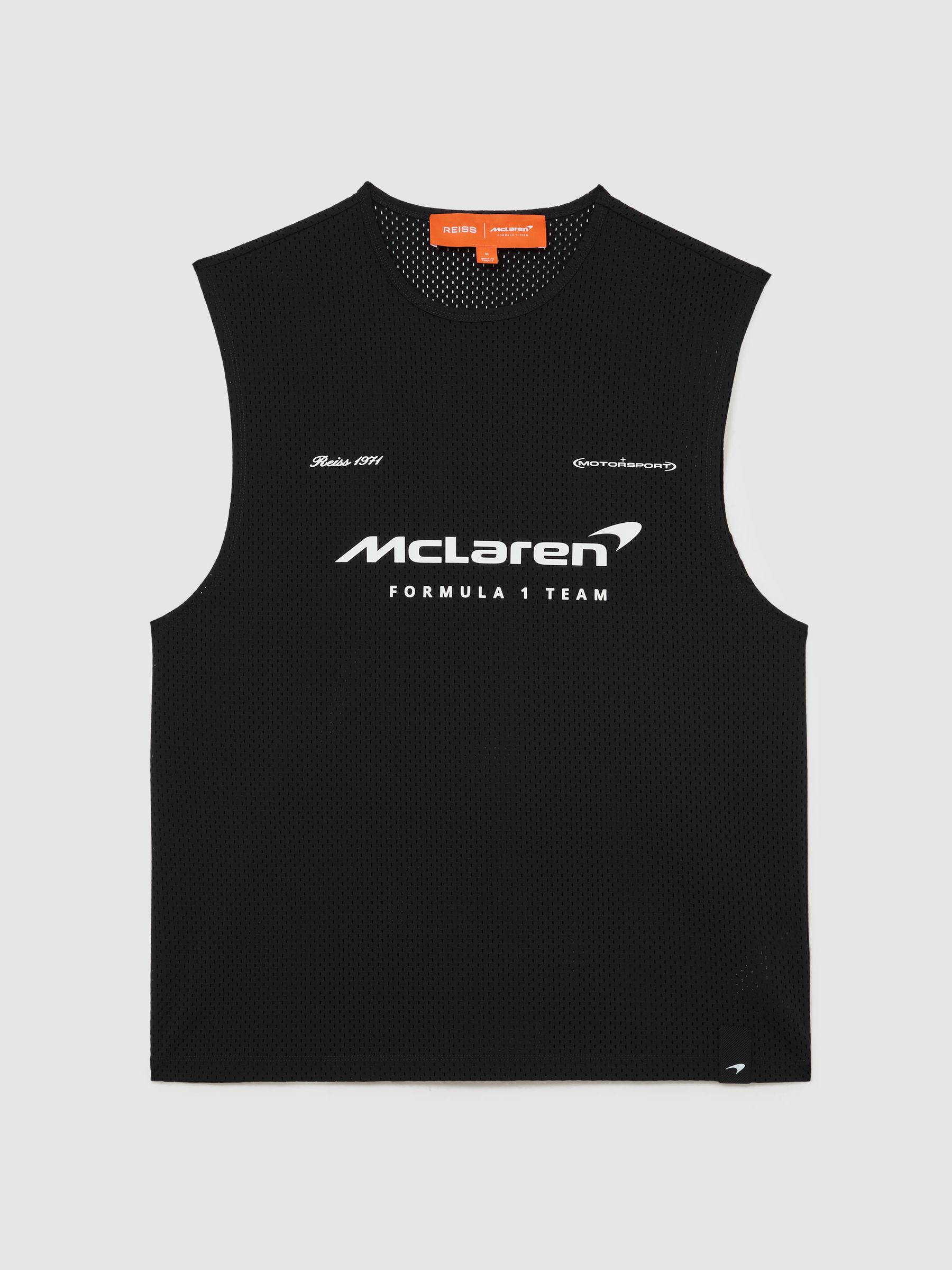 McLaren Racing Logo-Print Mesh Vest in Black - Image 2 of 7