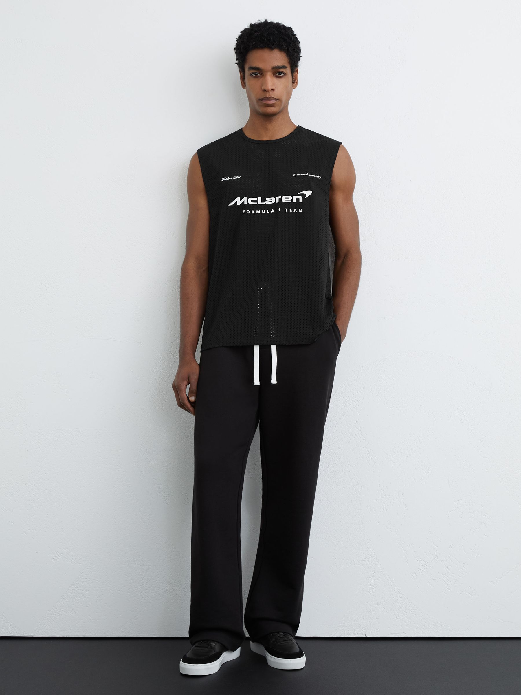 McLaren Racing Logo-Print Mesh Vest in Black - Image 3 of 7